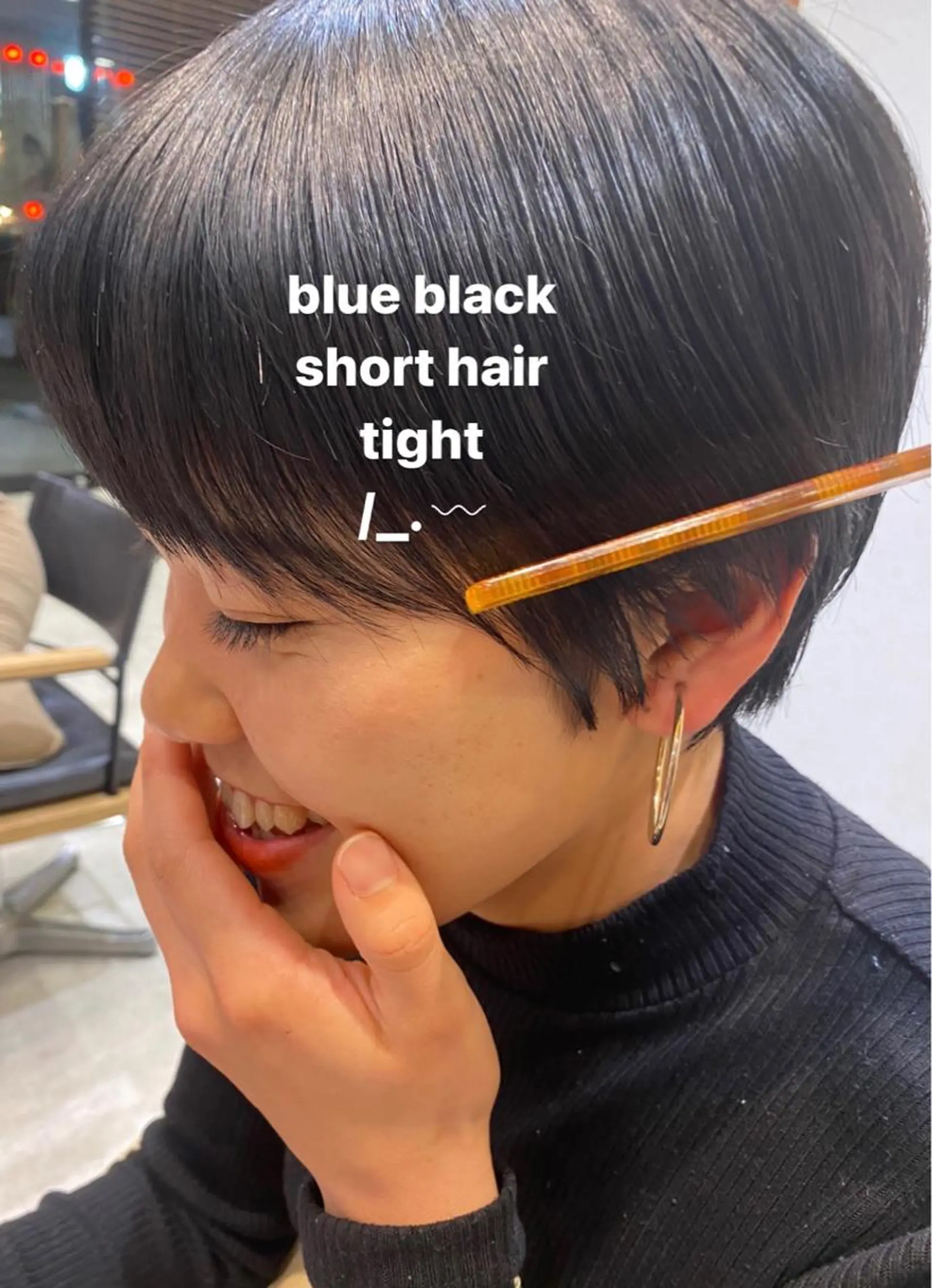 ショート カラー ネイビーカラー ヘアカラー トリートメント ヘッドスパ パーマ指名No1 /namiのヘアスタイル