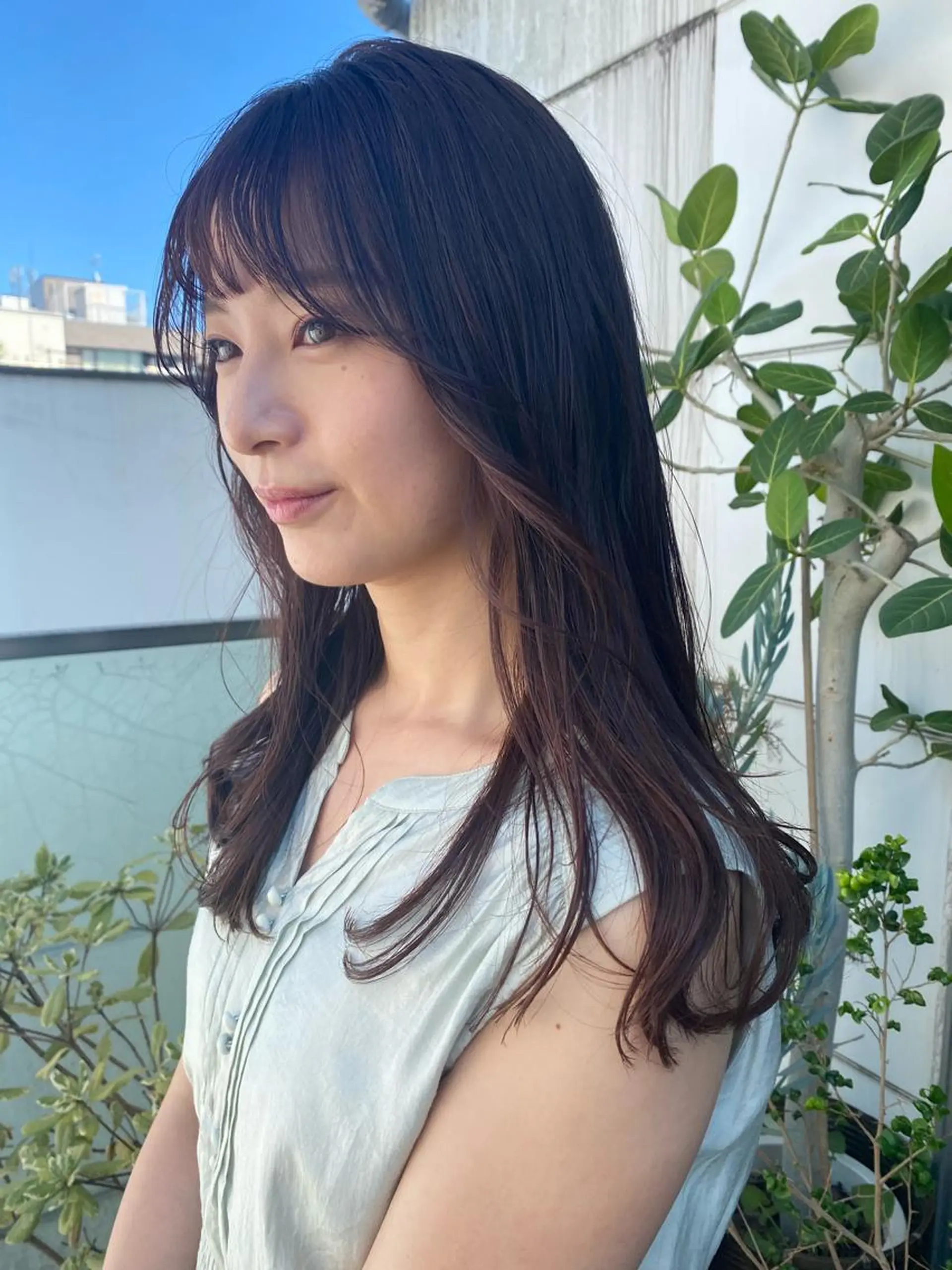 セミロング カラー パーマ ヘアアレンジ 透明感カラー カット ヘアカラー トリートメント ヘッドスパ ヘアセット 押切 響　のヘアスタイル