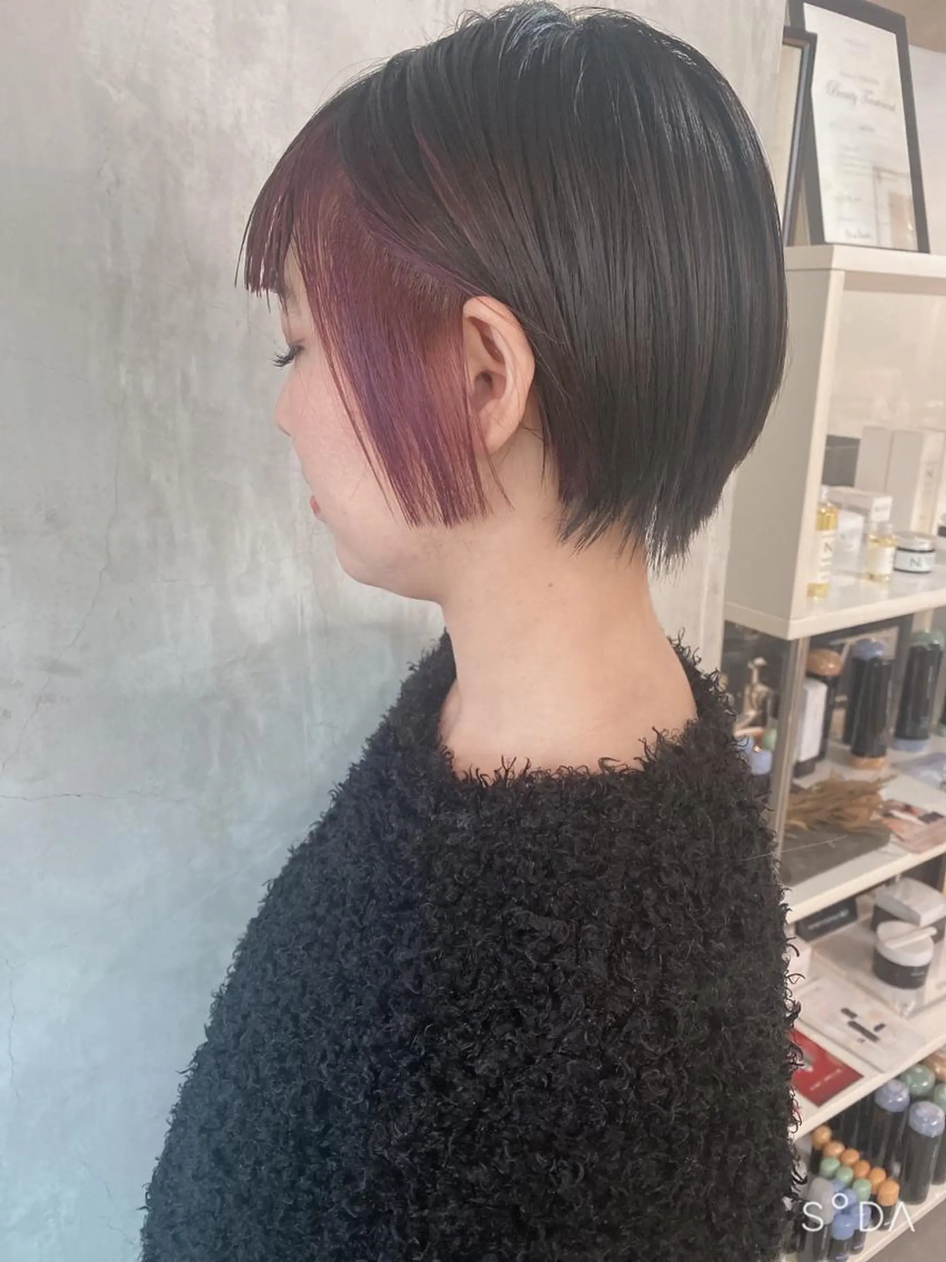 ショート カラー ヘアアレンジ インナーカラー ラベンダーカラー stylist/蛯谷 珠里のヘアスタイル