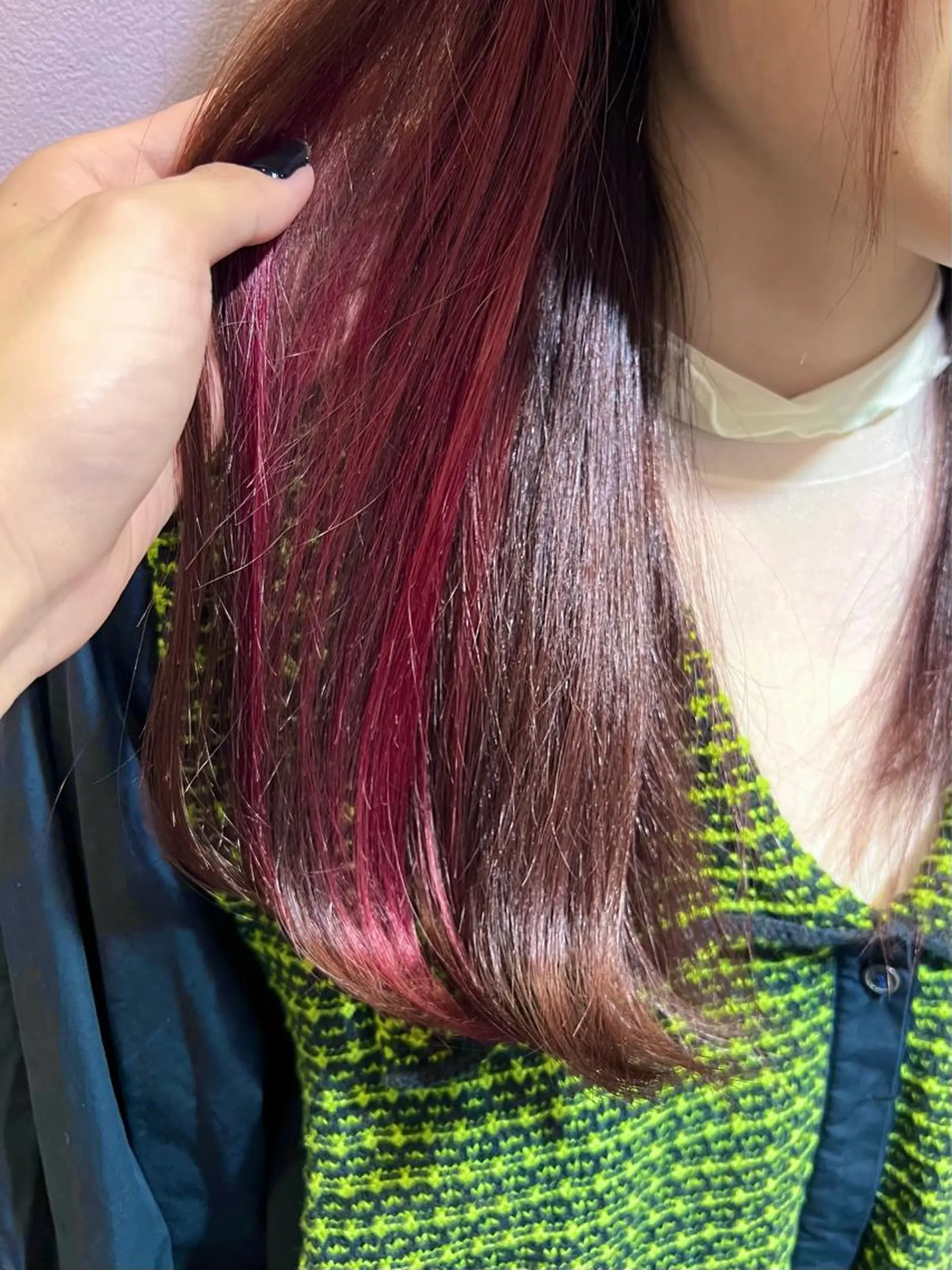 ロング カラー アッシュ 黒髪 ブリーチ ブルーカラー ブルーブラック 🌿寄り添い型美容師 🌿yuiのヘアスタイル