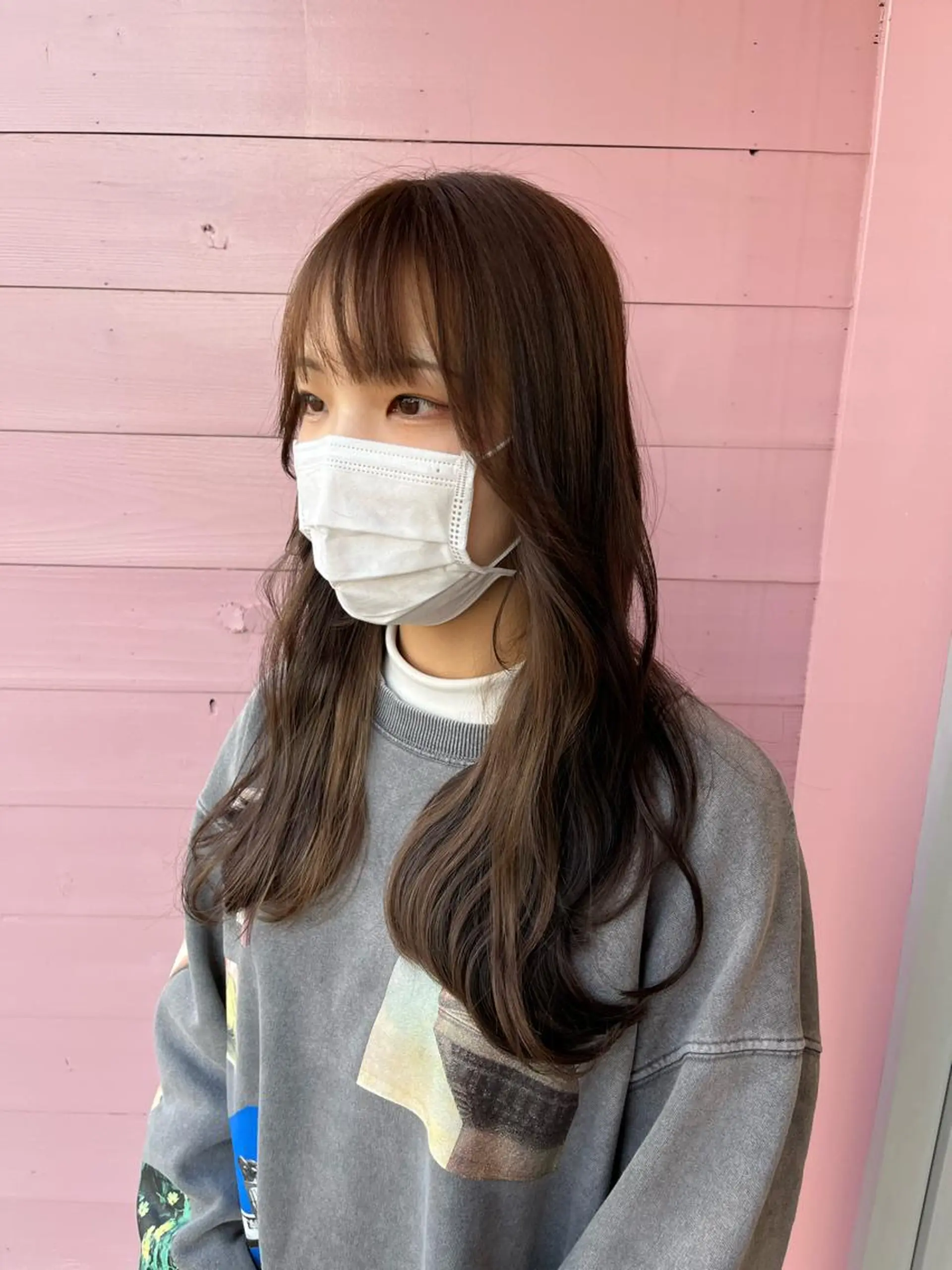 セミロング 韓国風カラー ボブ ハイライト 髪質改善 韓国風ヘア ボヌールソレイユ所属・☁️彦坂唯有/ 透明感カラー☁️のヘアスタイル