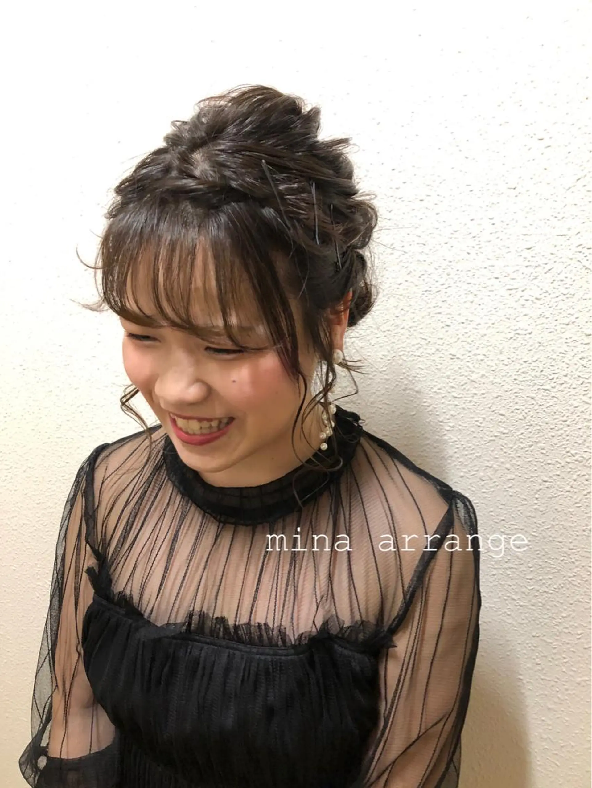 ミディアム ヘアアレンジ ボブ ツキノキ ミナのヘアスタイル