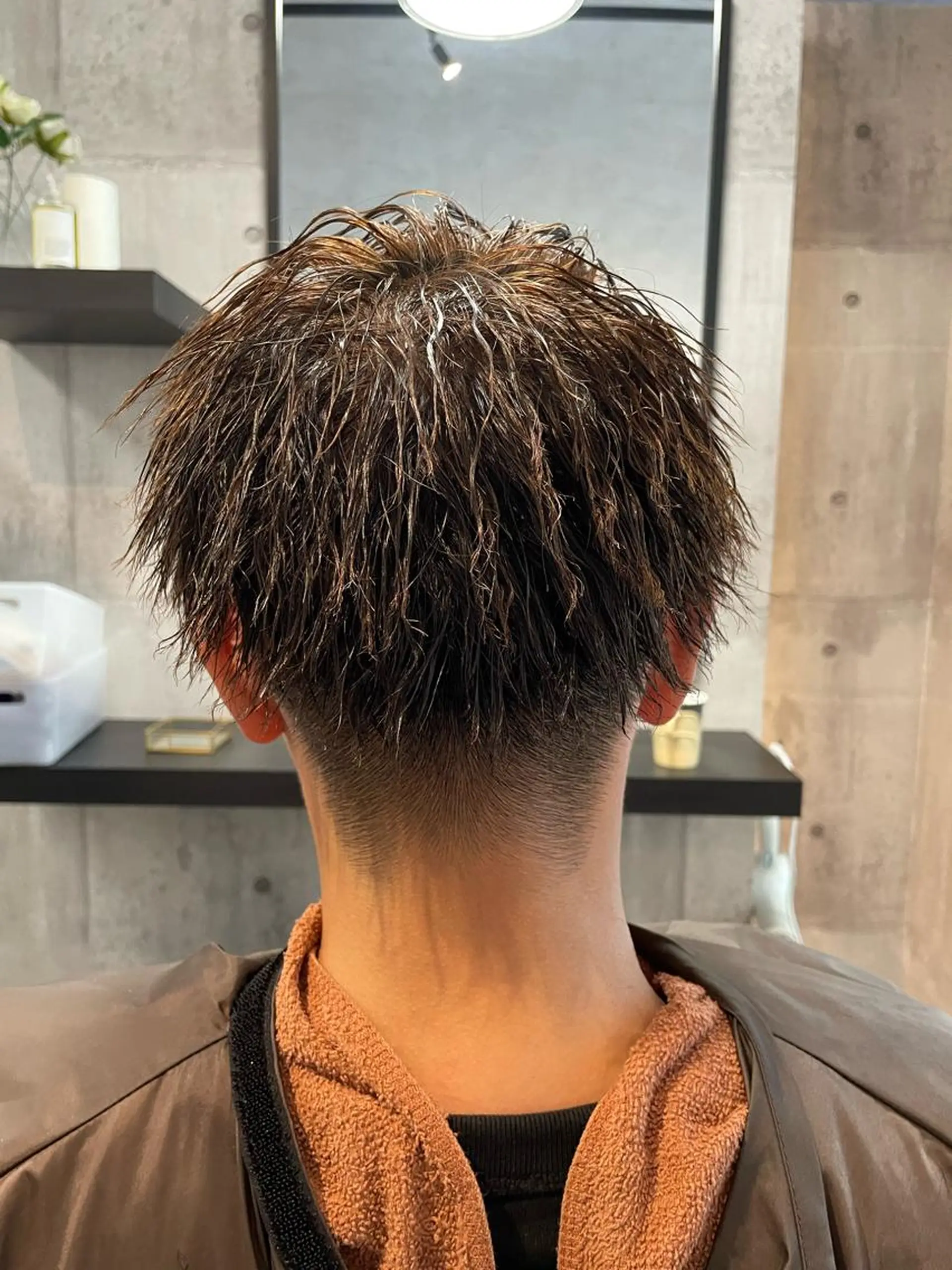 ショート パーマ メンズ カット パーマ 👑髪質改善カラー 中垣斗希のヘアスタイル