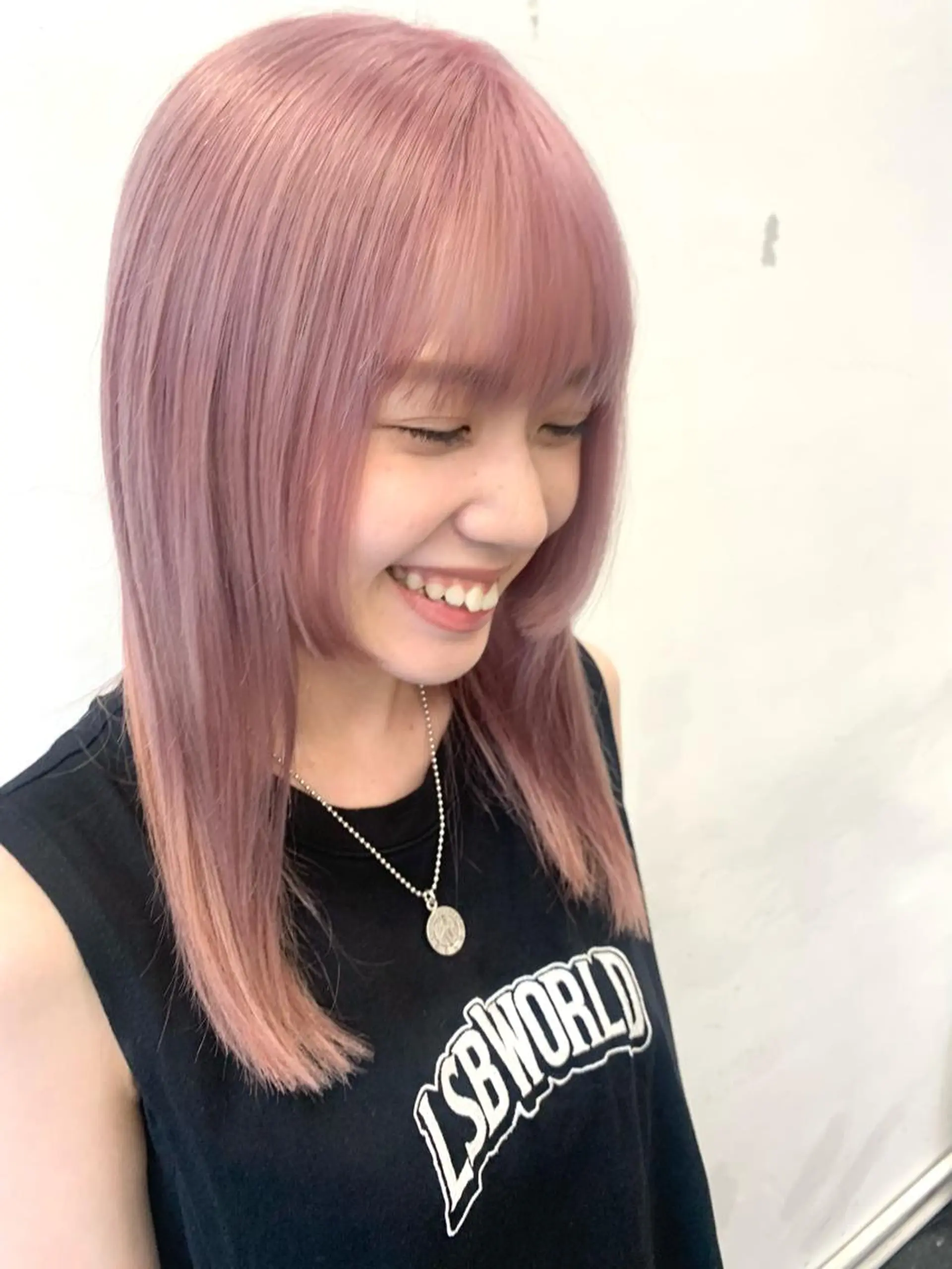 セミロング カラー ヘアアレンジ ピンクカラー カット ヘアカラー トリートメント HARU//原宿🤍 リピート率NO.1のヘアスタイル