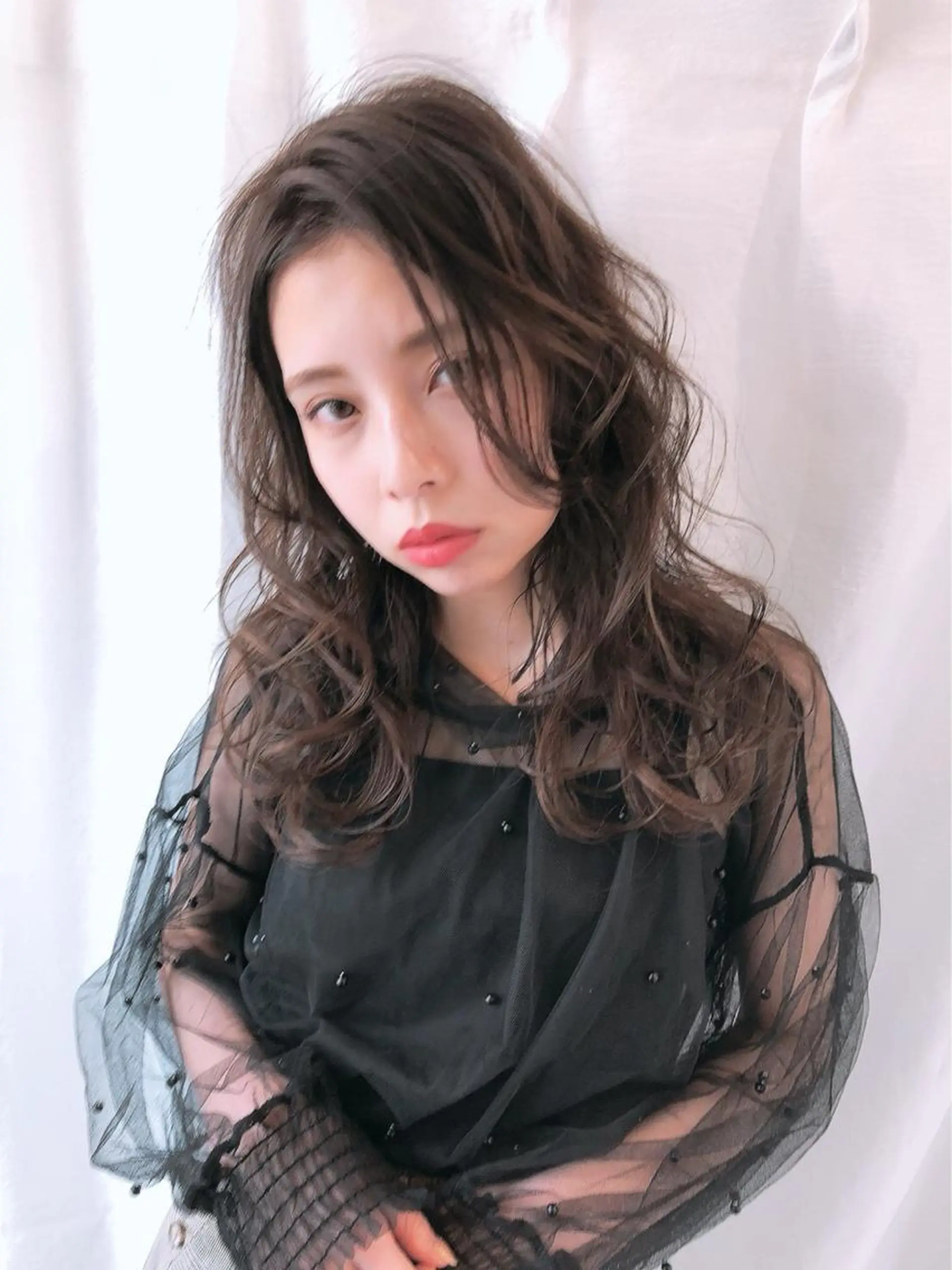 セミロング ヘアカラー anB ハルカのヘアスタイル