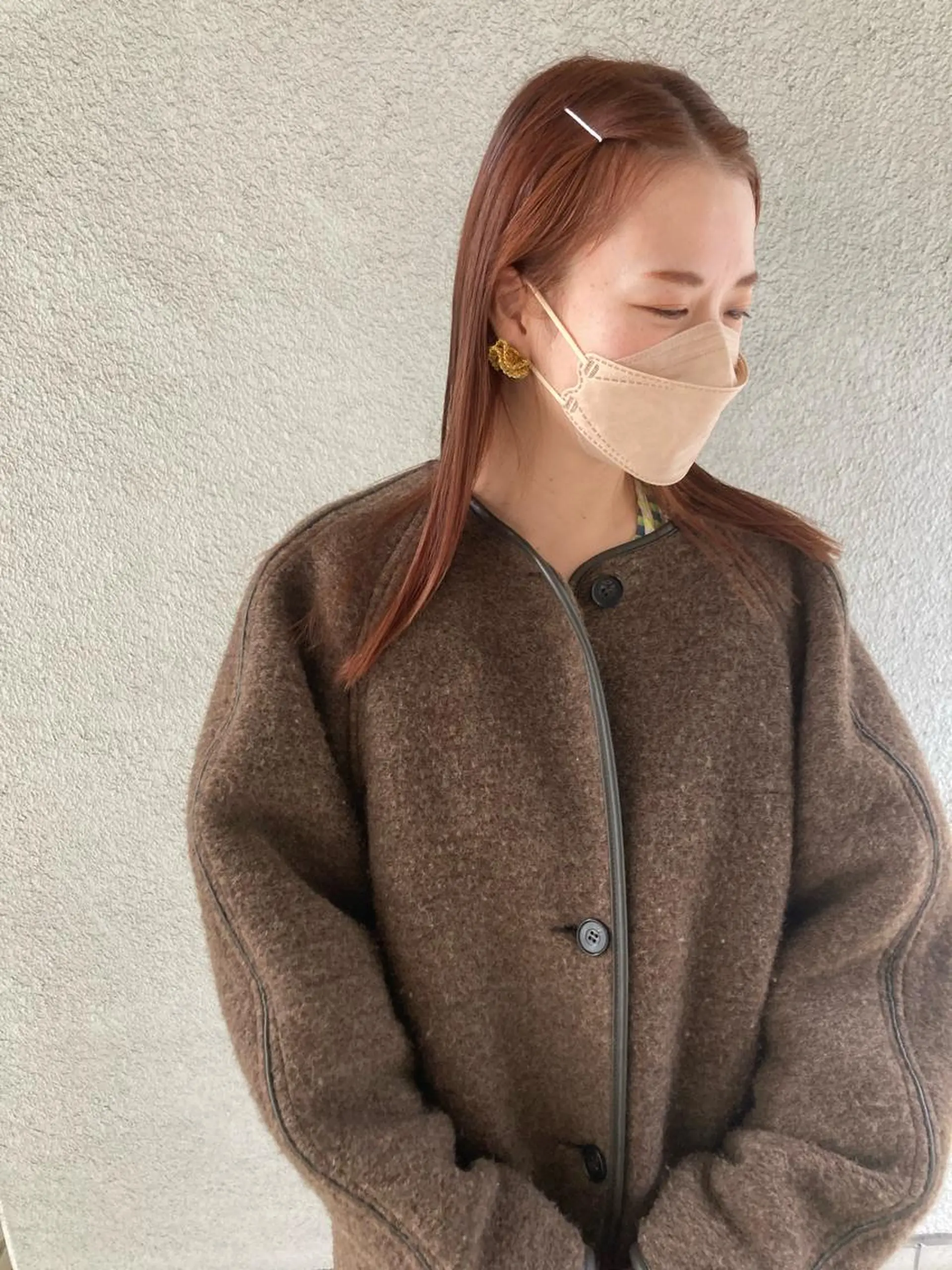 ロング カラー オレンジ カット ヘアカラー お洒落ベージュ🤎 代官山shibukiのヘアスタイル