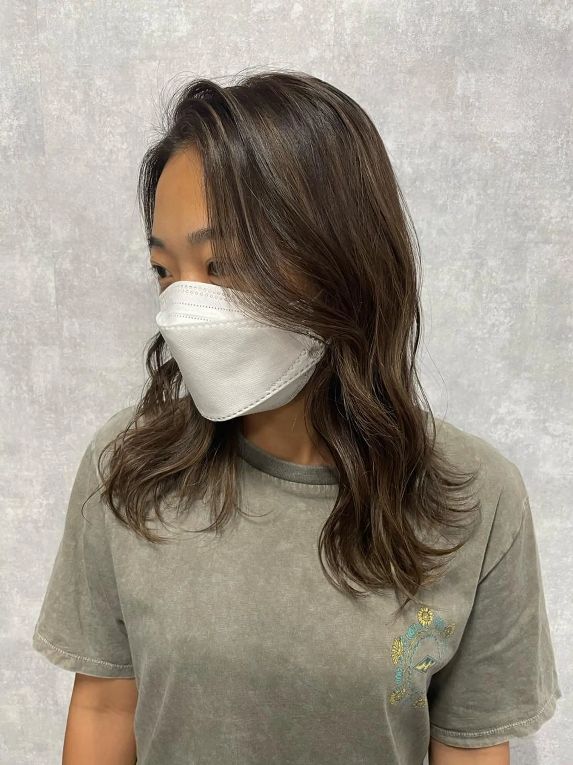 ミディアム 切りっぱなしボブ ショートボブ ミディアムパーマ アッシュ ミストバング カット ヘアカラー トリートメント C’LD hair  produce /シールドヘア所属・モテ髪/ボブ/ショー ト/アダチフウトのヘアスタイル