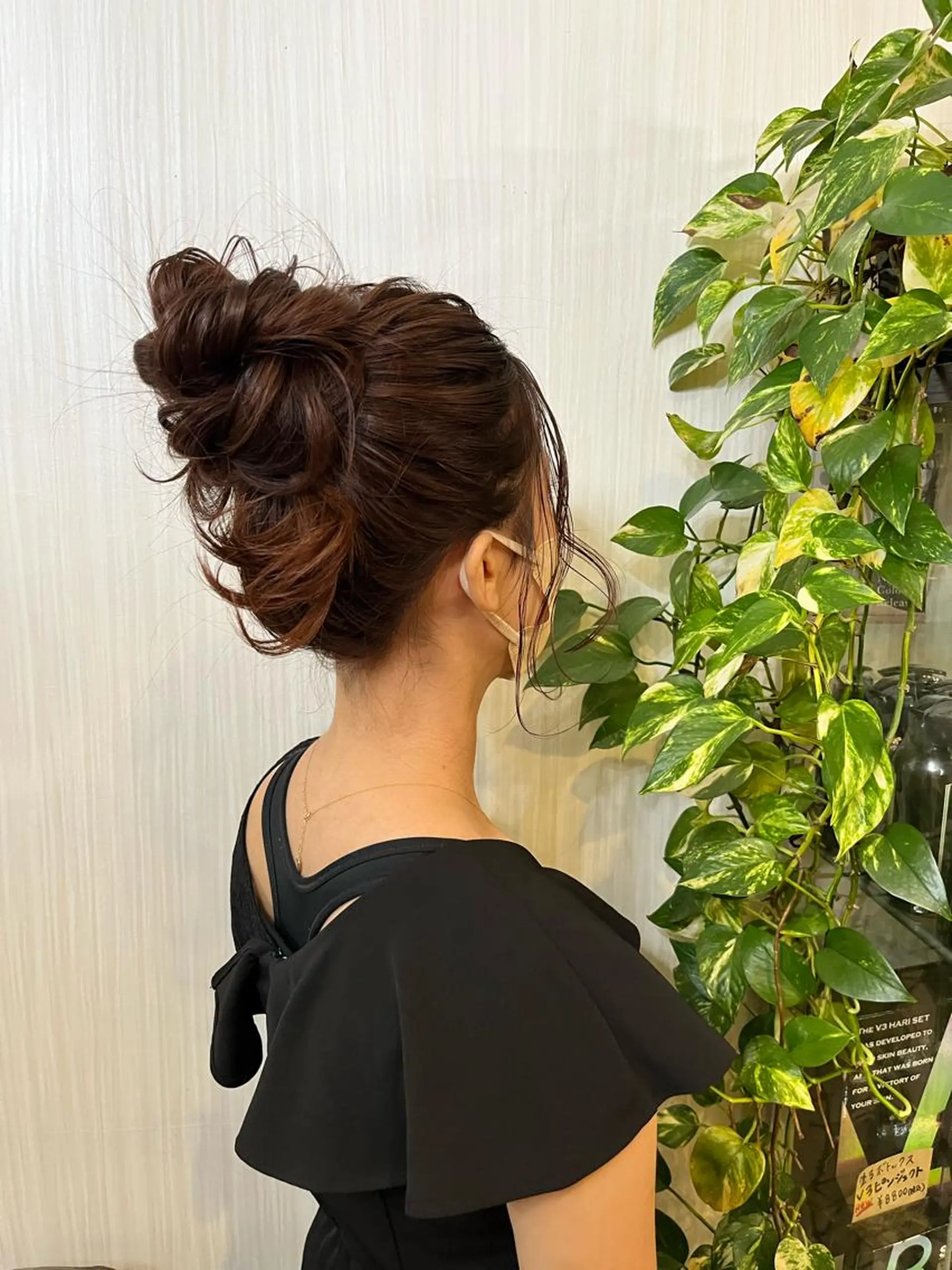 ロング ヘアアレンジ ハーフアップ 結婚式・ブライダル ヘアセット きむえり/髪質改善 /セット/カラーのヘアスタイル