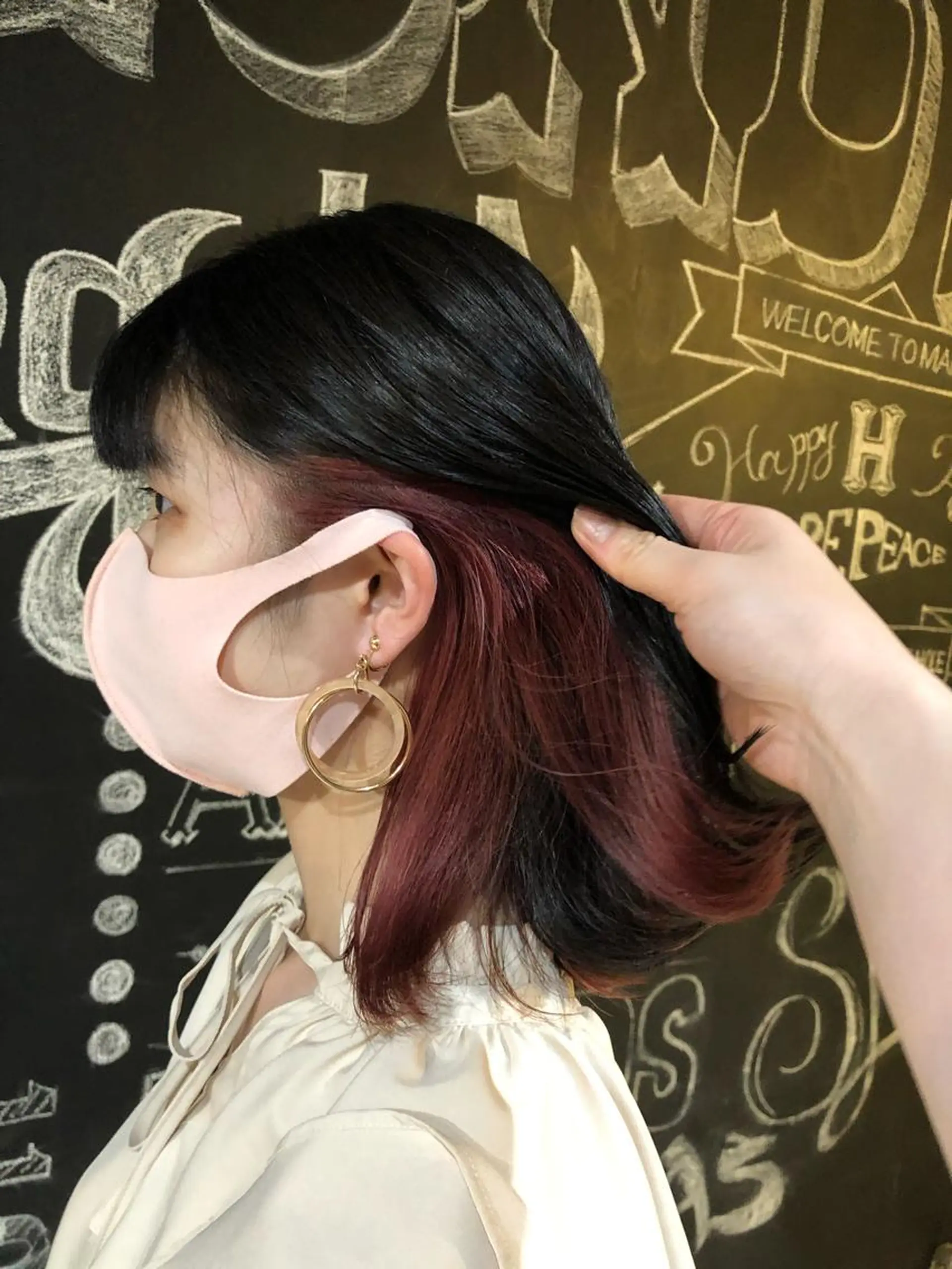 セミロング the OSCAR所属・韓国ヘアスタイリスト Harukaのヘアスタイル