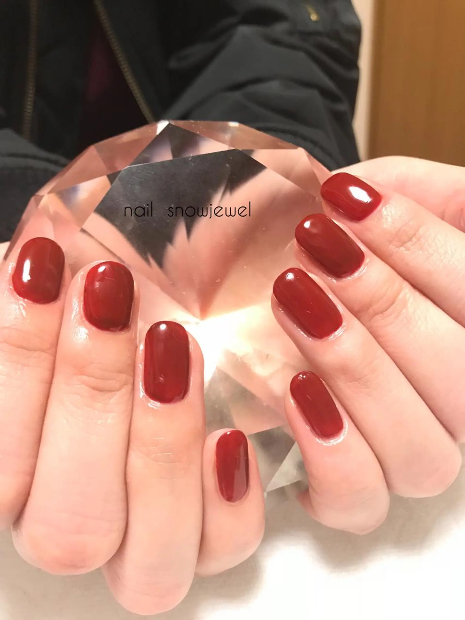 ネイル ボルドー ワンカラーネイル nail snowjewelのネイルデザイン