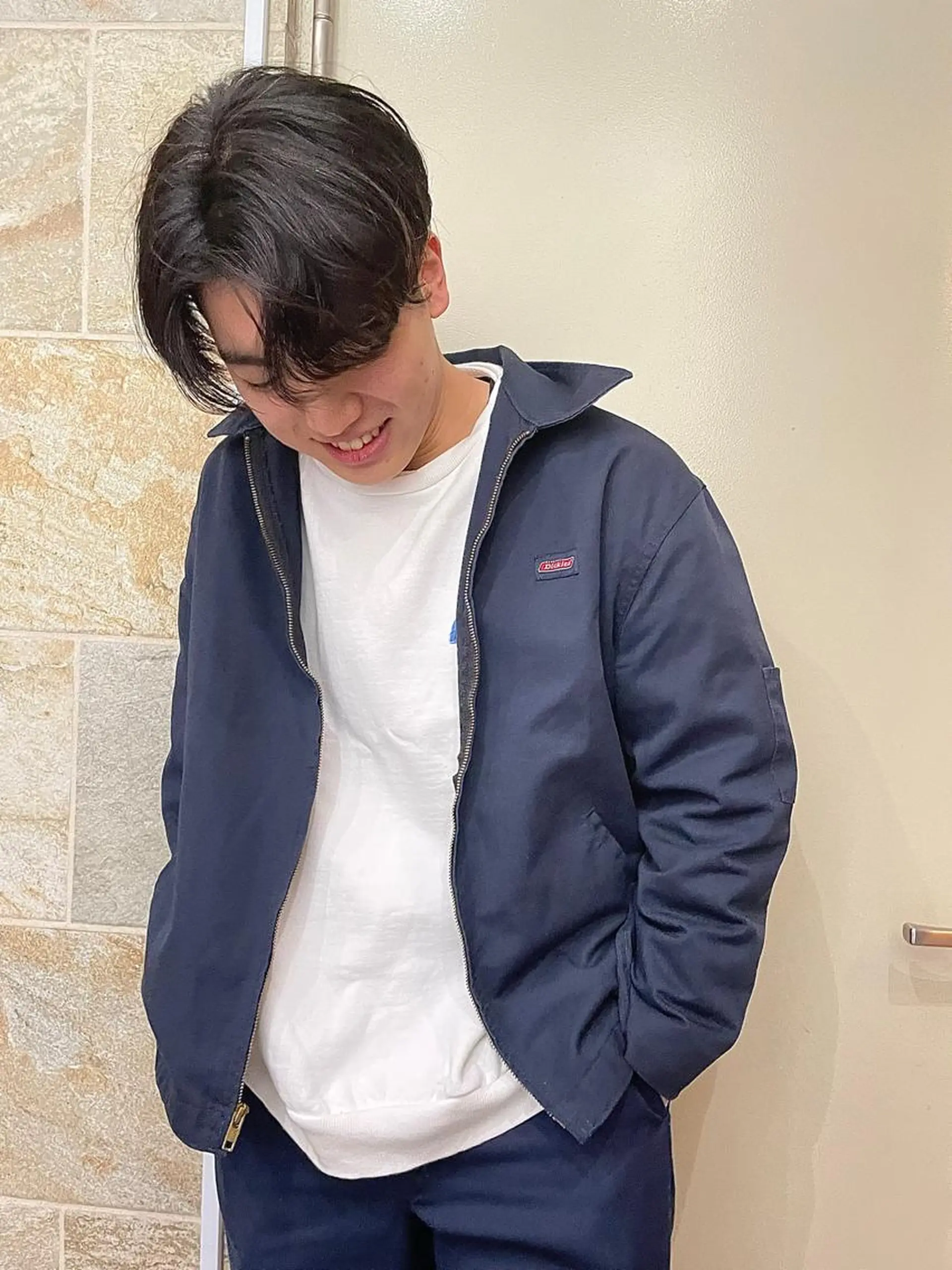 ショート パーマ メンズ オカモト ミユウのヘアスタイル