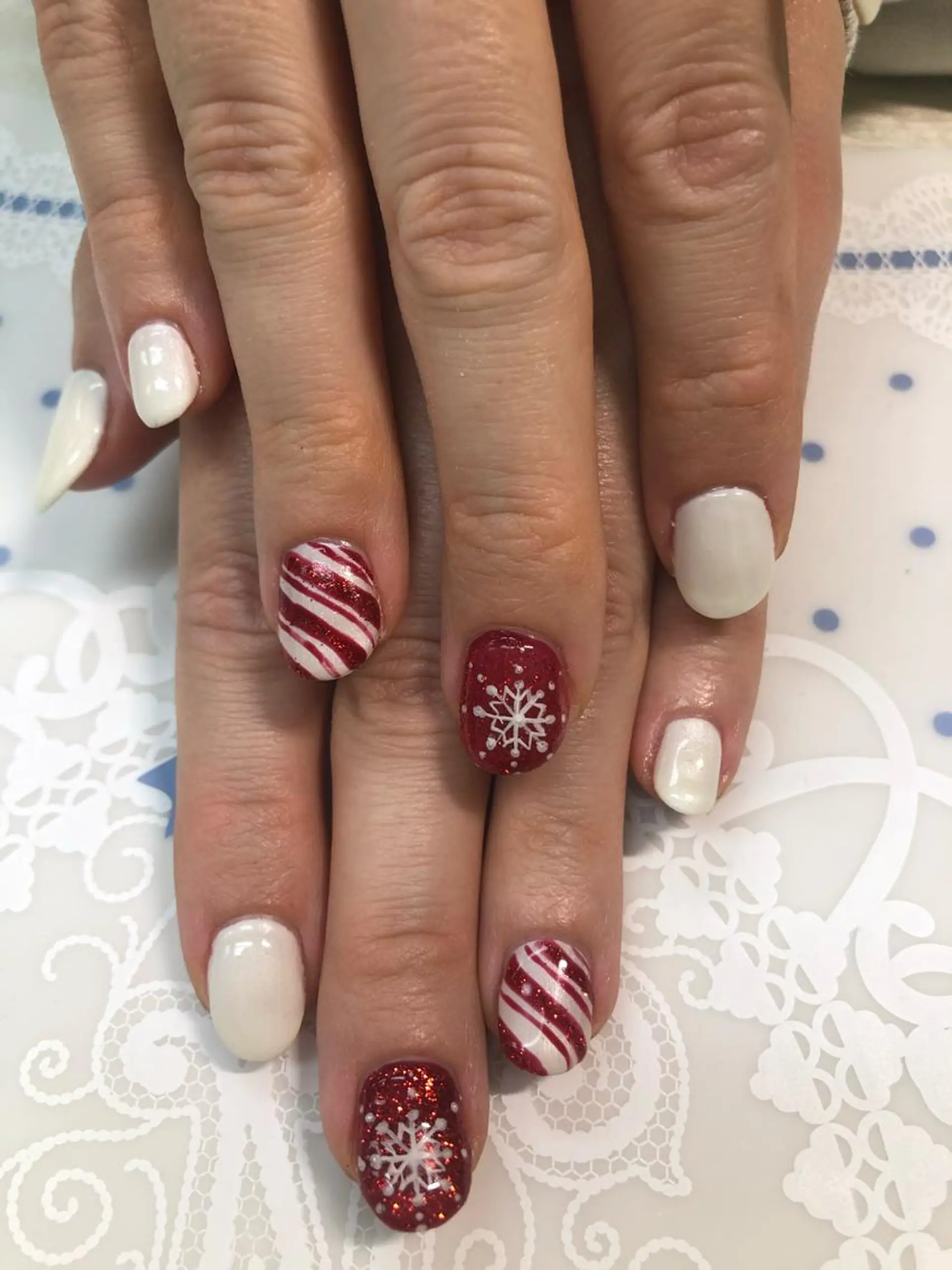 ネイル 持ち込み 冬ネイル クリスマス 吉野✨ ネイルデザイナー✨のネイルデザイン