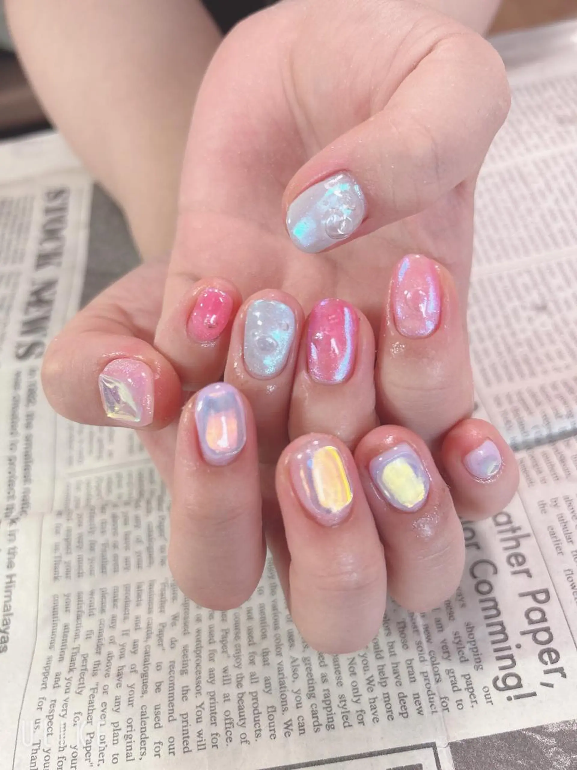 ネイル 氷ネイル・うるうるネイル ハンドネイル ハンドケア 森山 舞のネイルデザイン