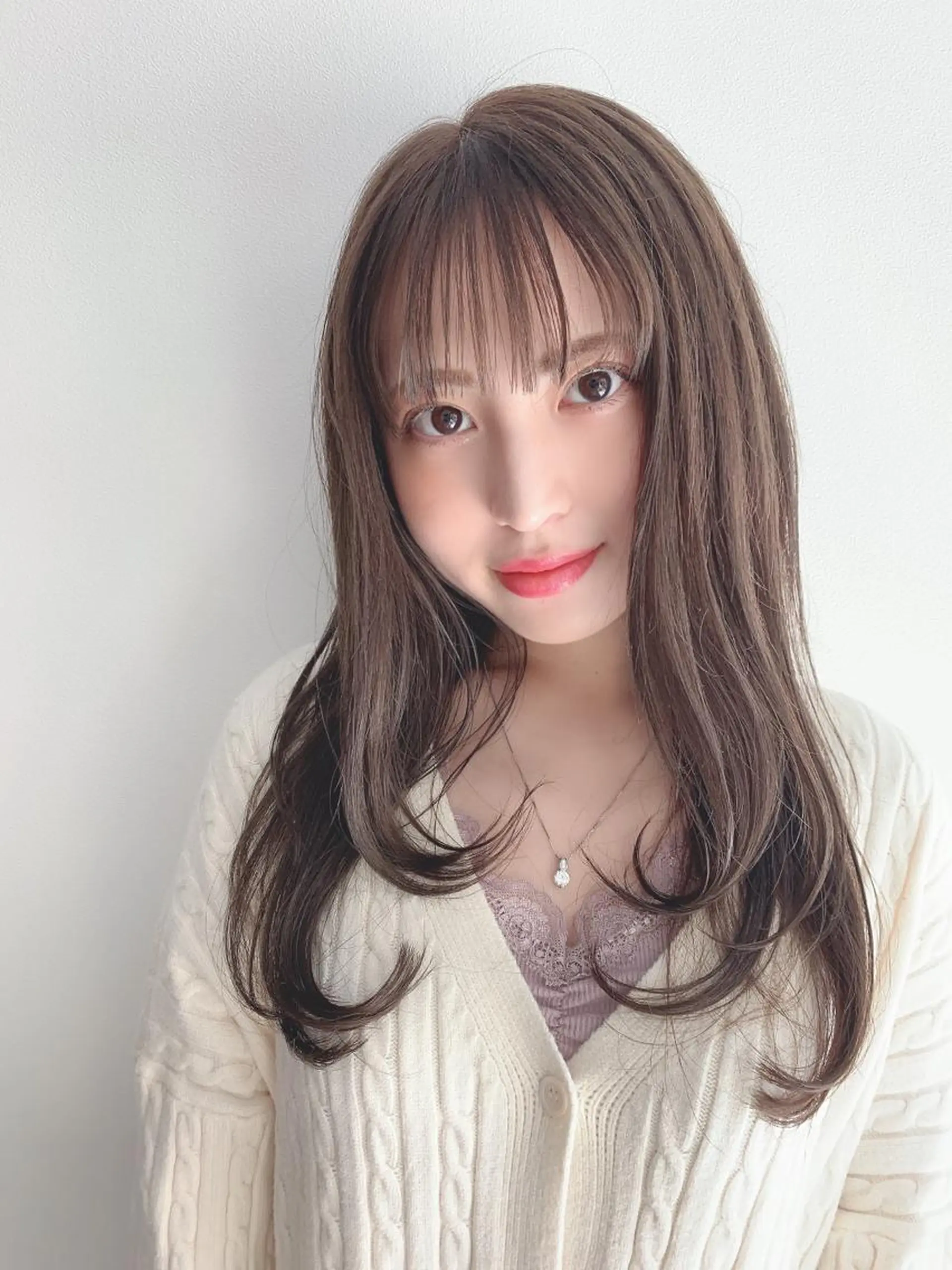 セミロング カット ヘアカラー なりたいが叶う ながしまじゅんきのヘアスタイル