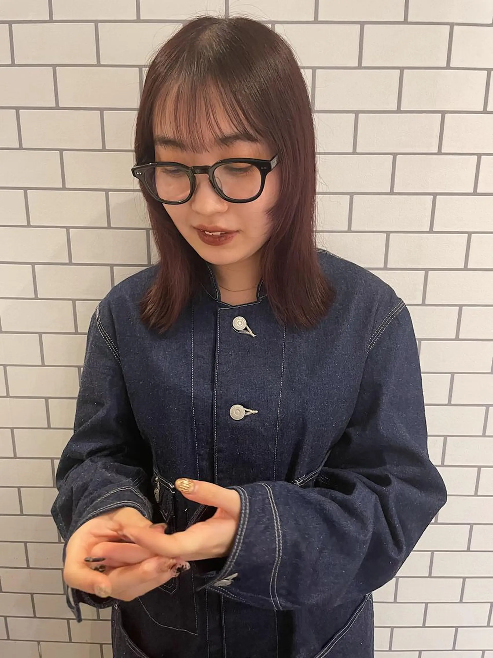 ミディアム カラー ofF élua所属・もりしま あやかのヘアスタイル