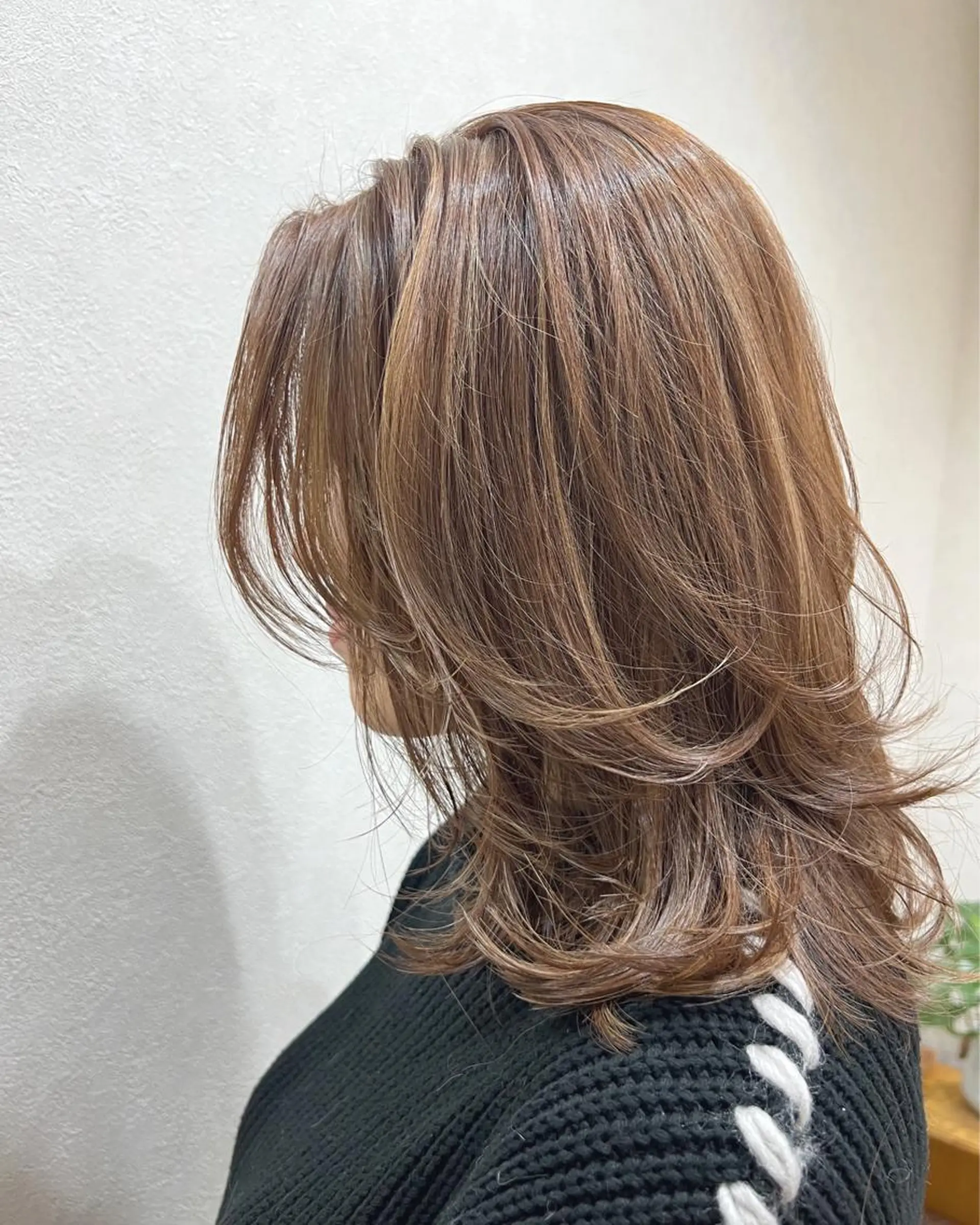 セミロング カラー ハイライトカラー ハイライト ウルフカット 🍇おぐら めぐみ🍇のヘアスタイル