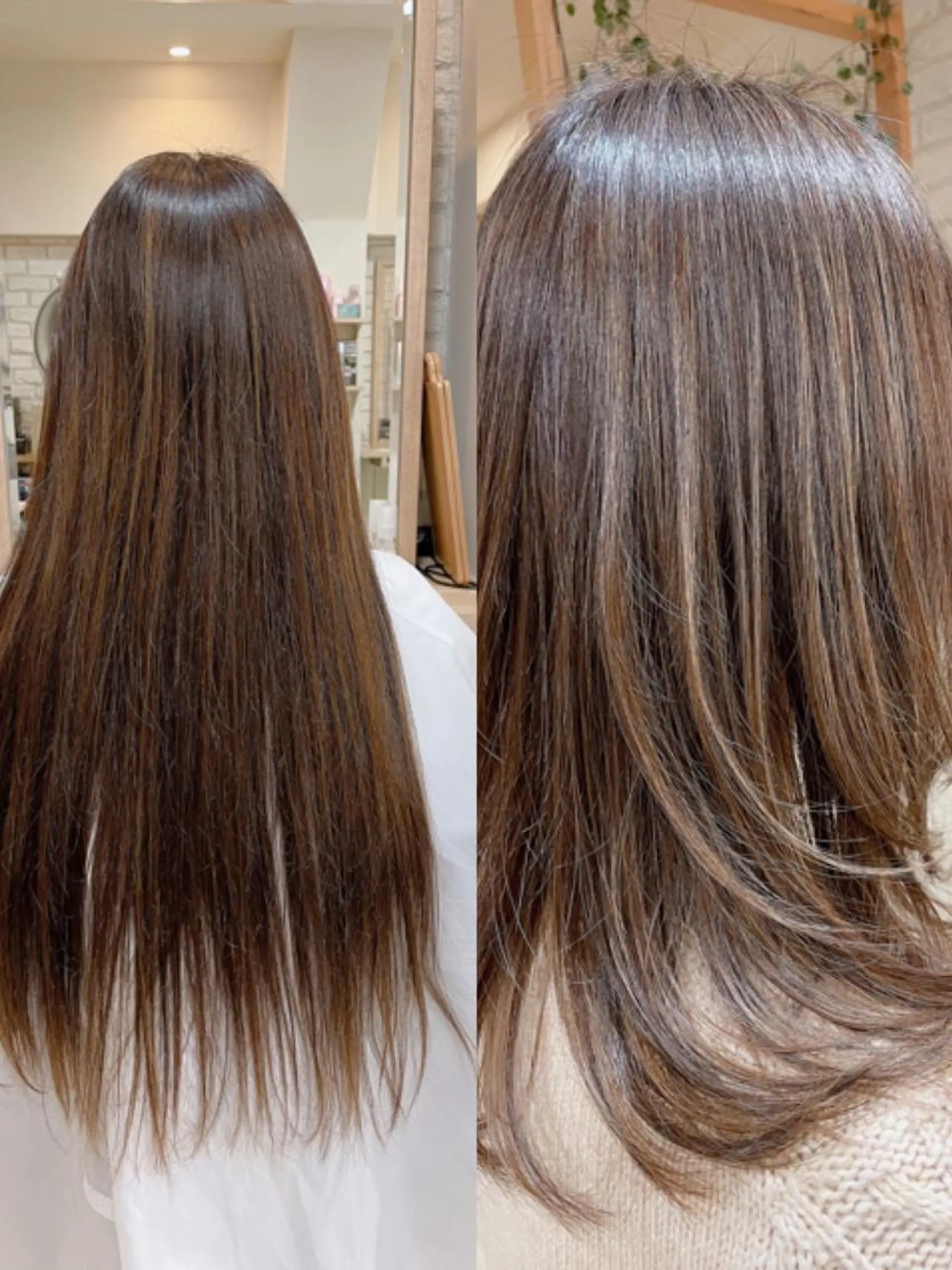 セミロング カラー デザインカラー ハイライトカラー ハイライト カット ヘアカラー トリートメント 清水 有実子のヘアスタイル