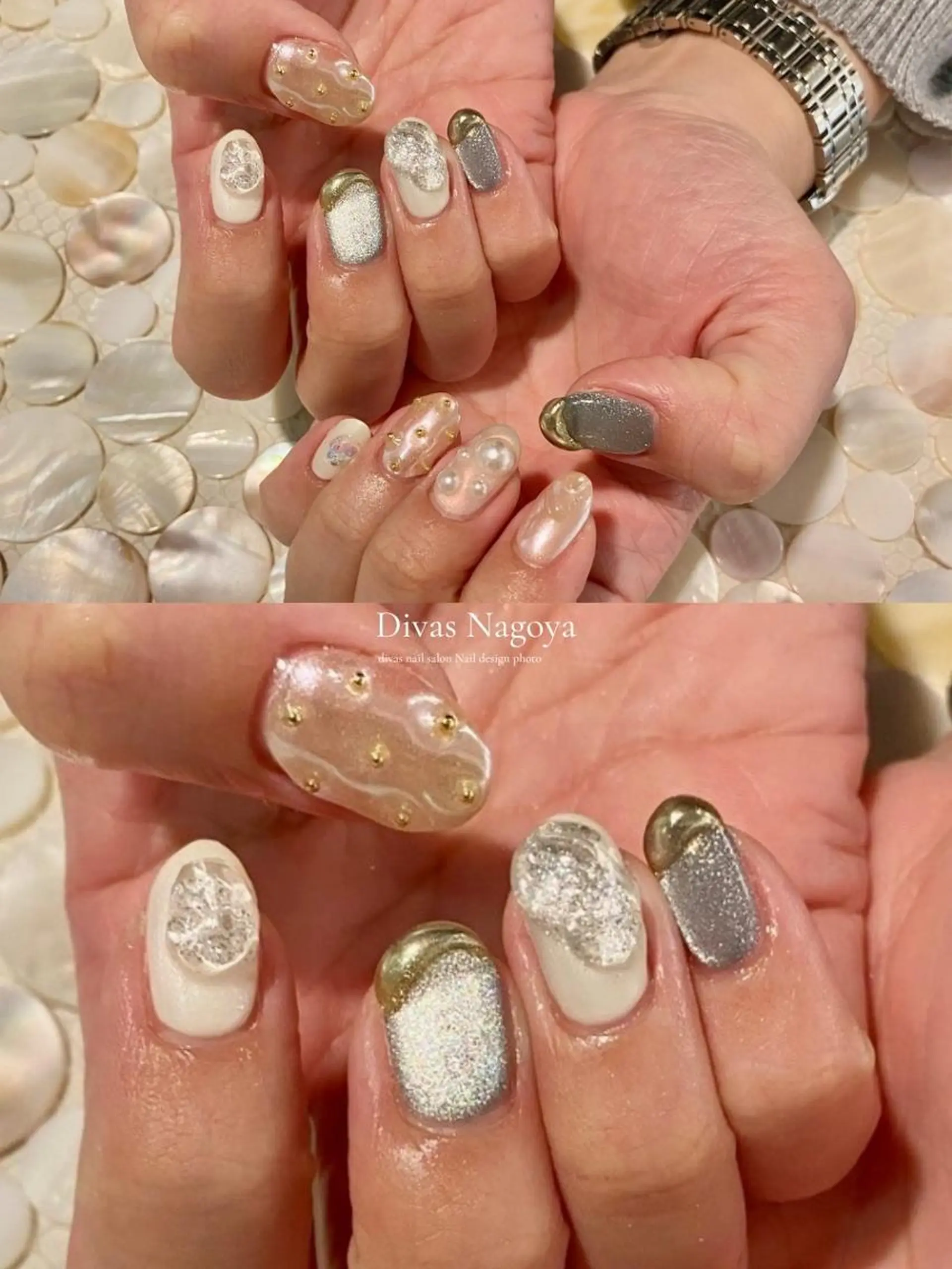 ネイル アートネイル 長さ出し ジェルネイル 韓国ネイル マグネットネイル 🎀Sakae D.d nail🎀のネイルデザイン