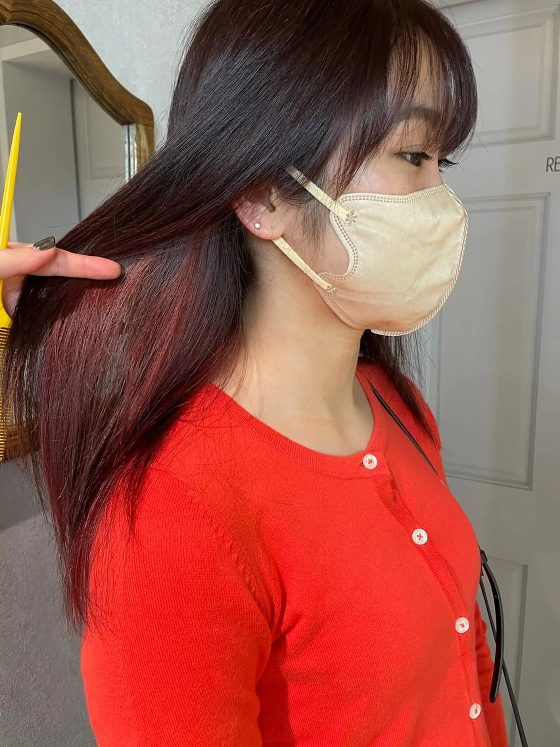 ロング カラー レッドカラー ヘアカラー ナチュラル透明感🌱 小山美樹子のヘアスタイル