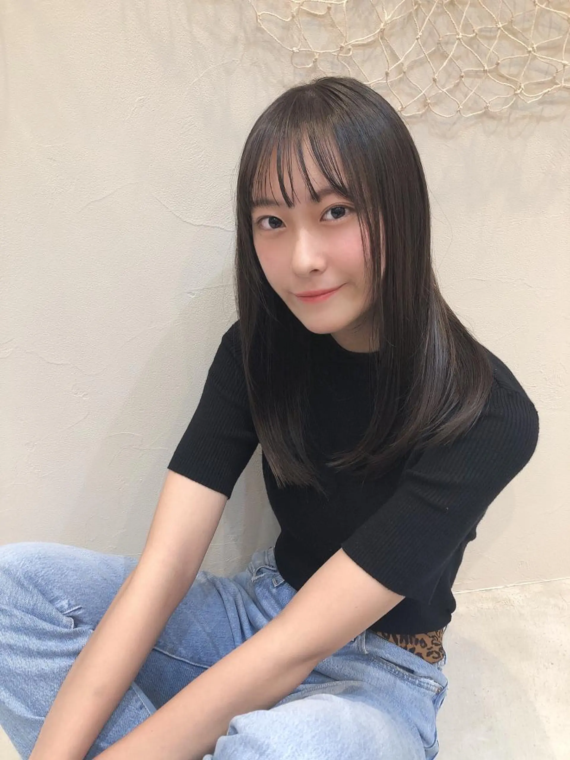 ミディアム カラー 学生 シースルーバング Mood hair salon所属・髪質改善.縮毛矯正 ×韓国ヘアyukiのヘアスタイル