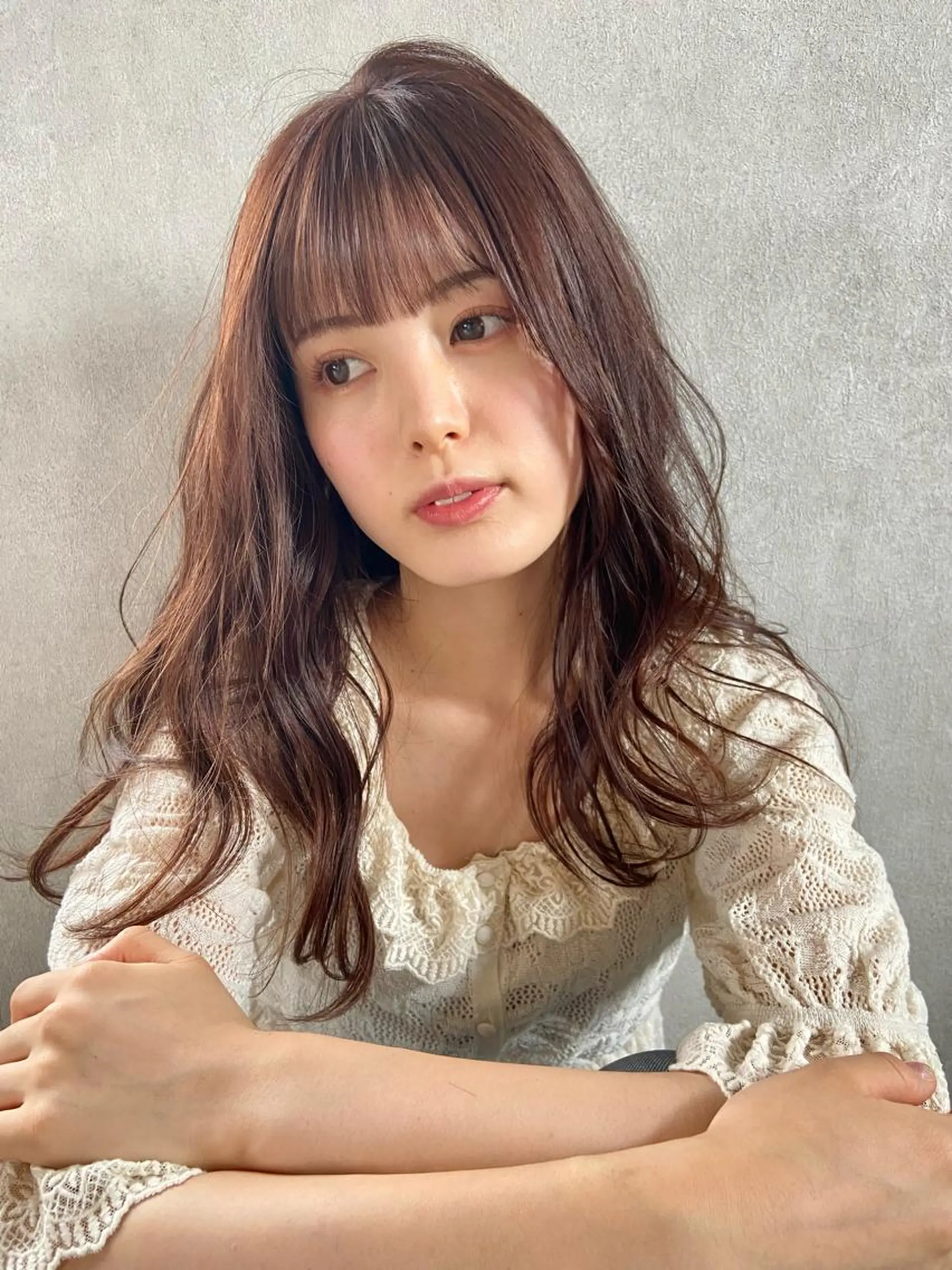 ロング カラー ブラウンカラー ピンクカラー ピンクブラウン lico hair&relaxation所属・lico 栁 詩音のマツエク・マツパデザイン