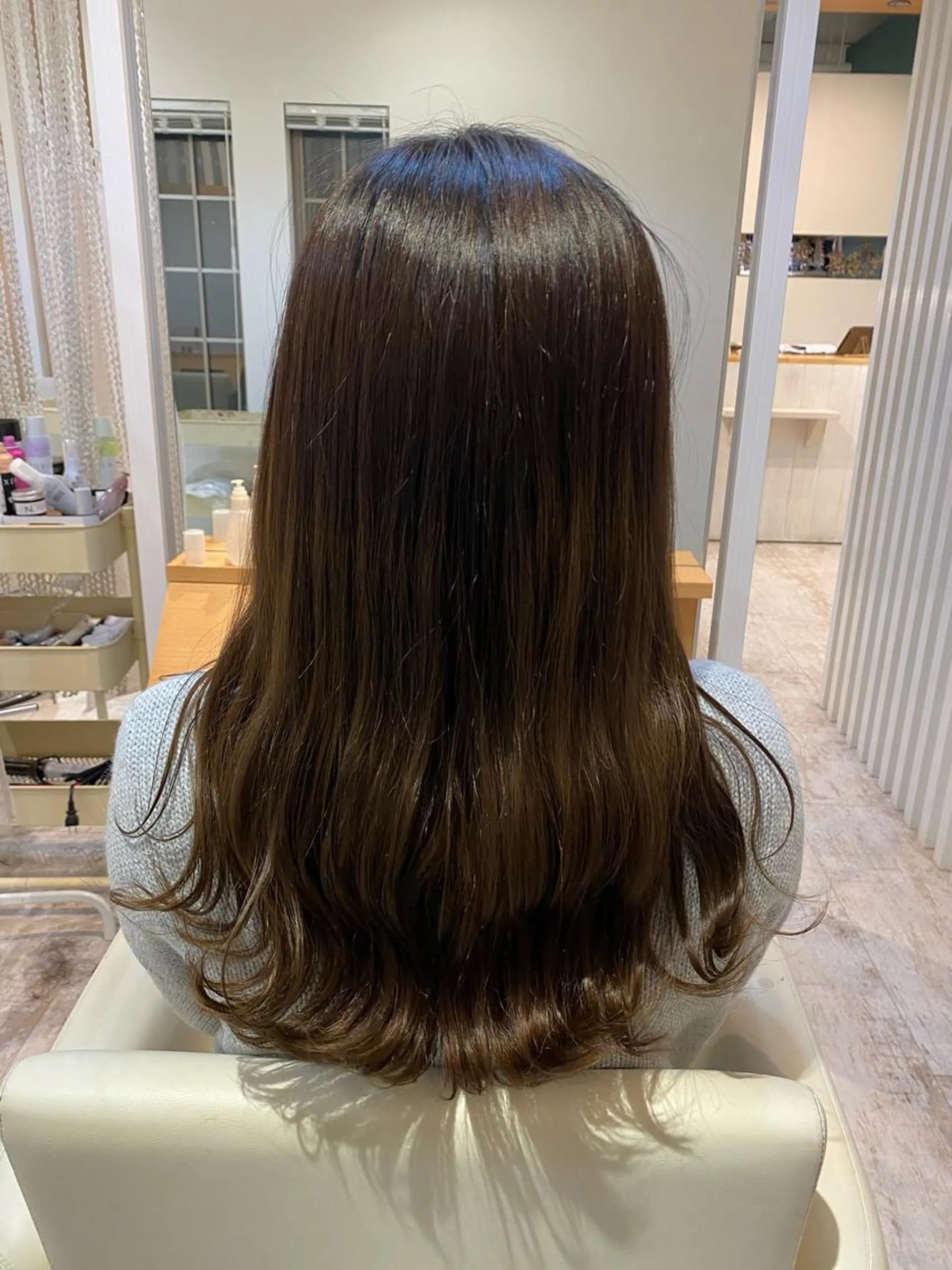 セミロング カラー ブリーチなしWカラー /酸性ストレート河本のヘアスタイル