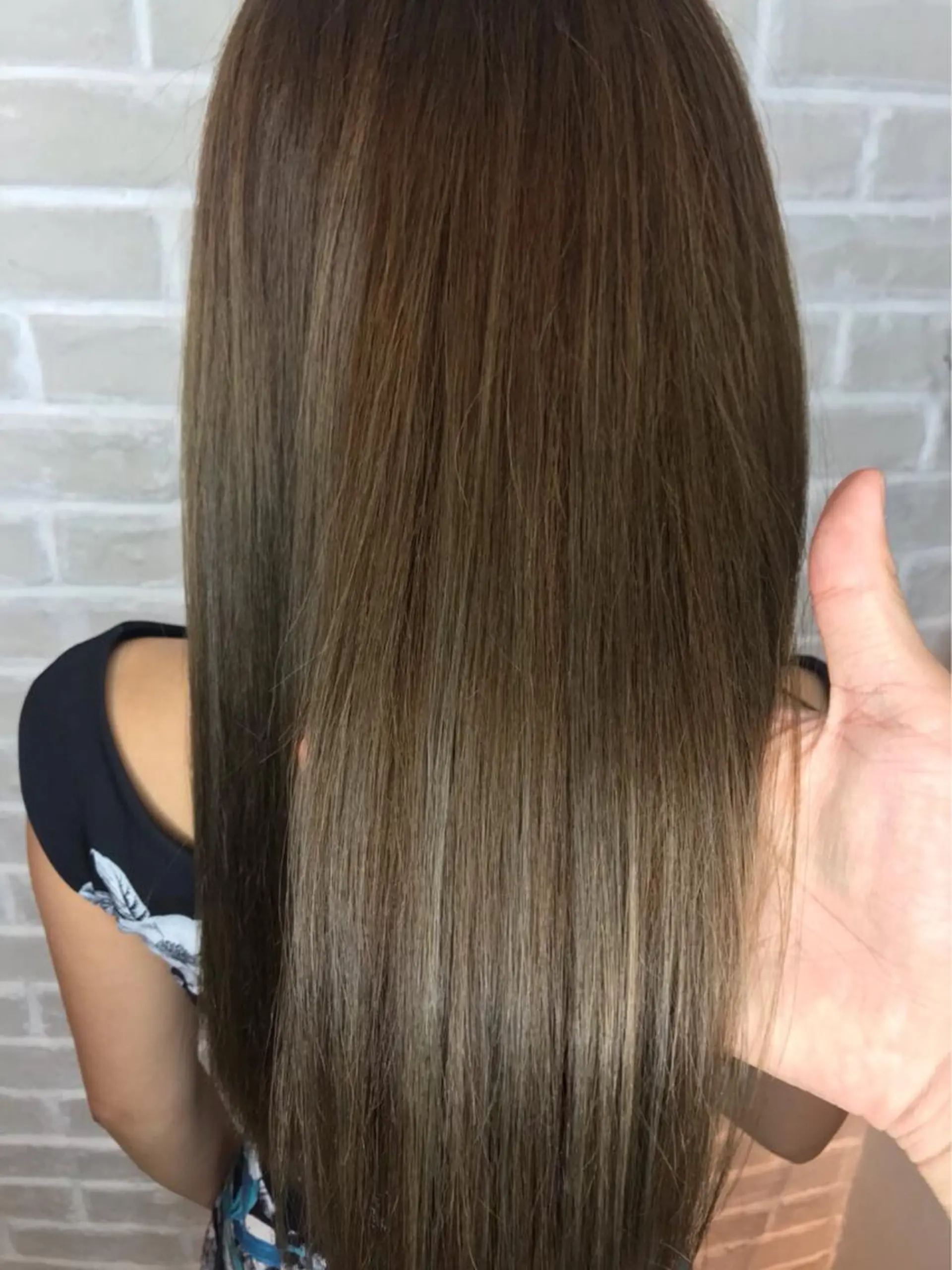 ロング カラー カット ヘアカラー ハイライト、レイヤー カット/西梅田/中西のヘアスタイル