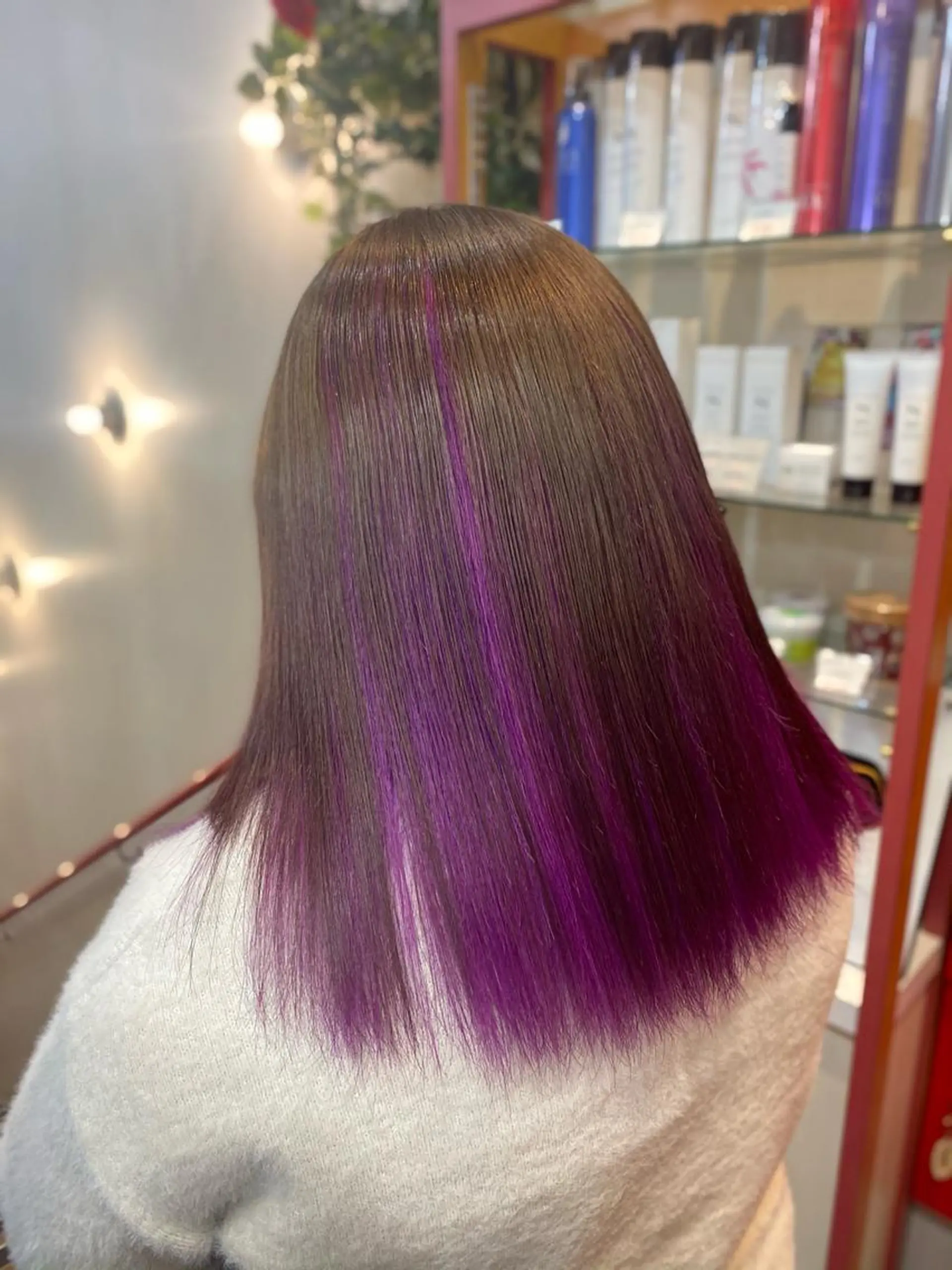 ミディアム パープルカラー ヘアカラー ゆぴ☾‪/推しカラー /ハイトーンのヘアスタイル