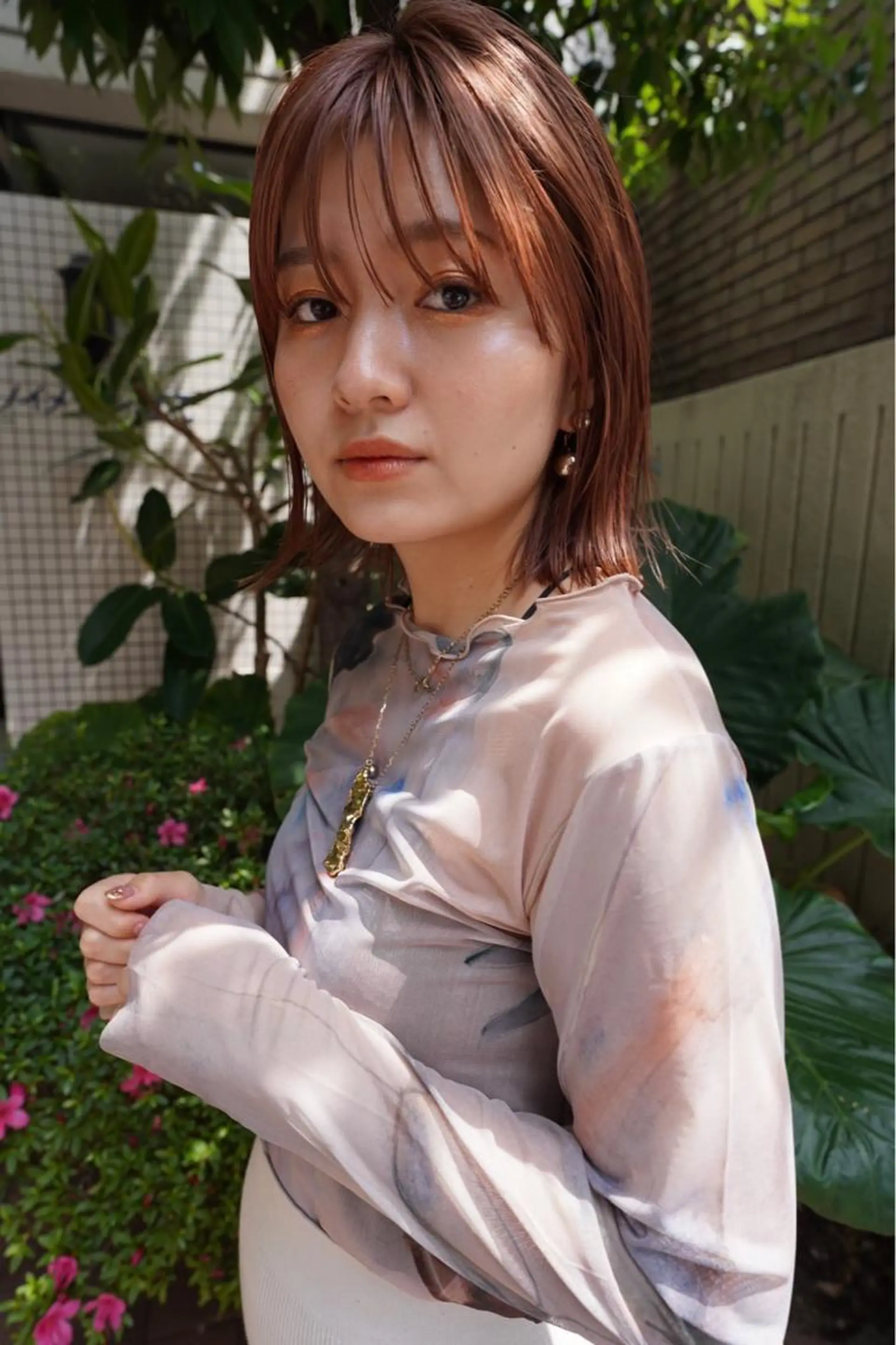 ミディアム カラー ヘアアレンジ カット ヘアカラー 前田 陽南子のヘアスタイル