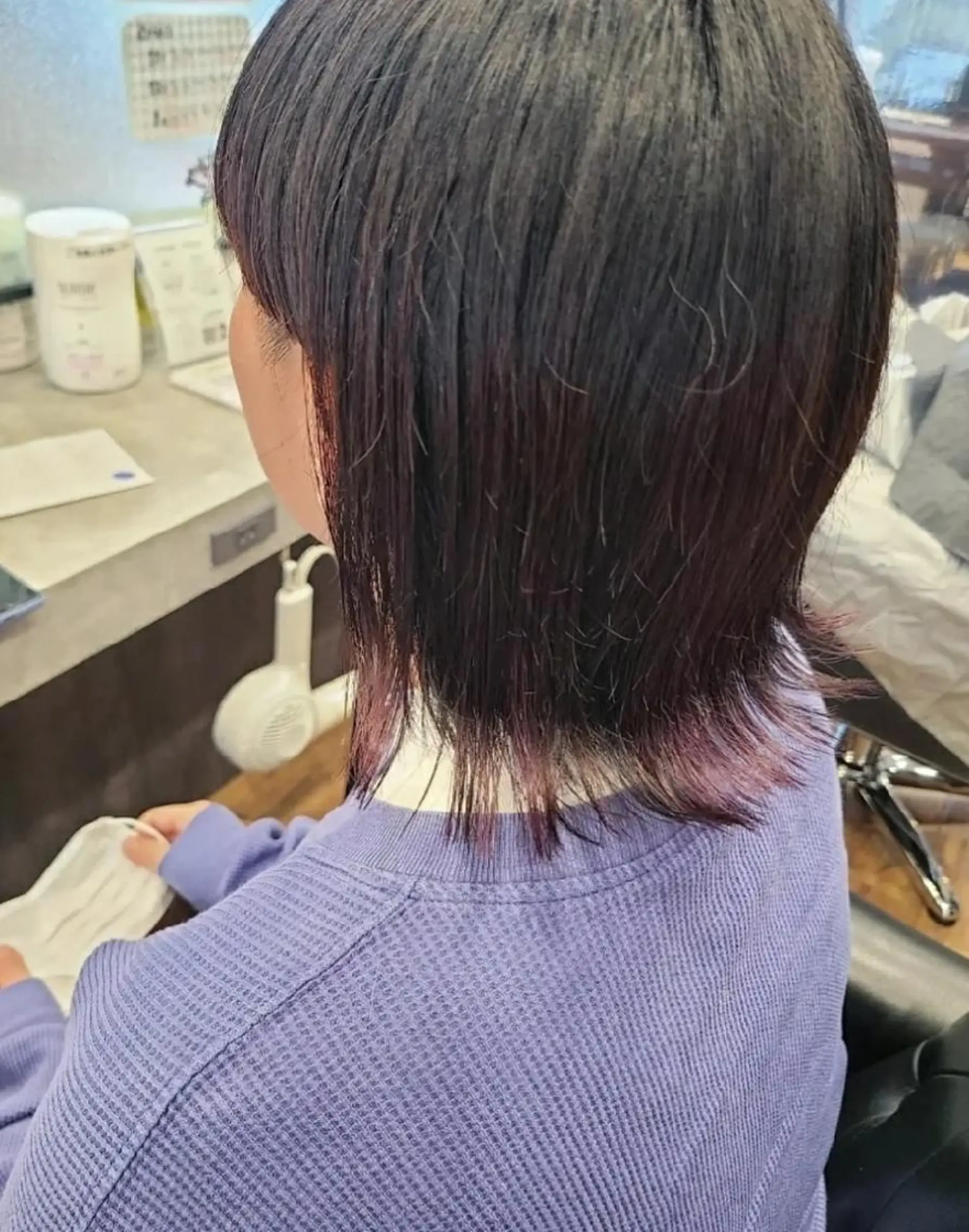 ミディアム カラー パープルカラー ヘアカラー 関口 友菜のヘアスタイル