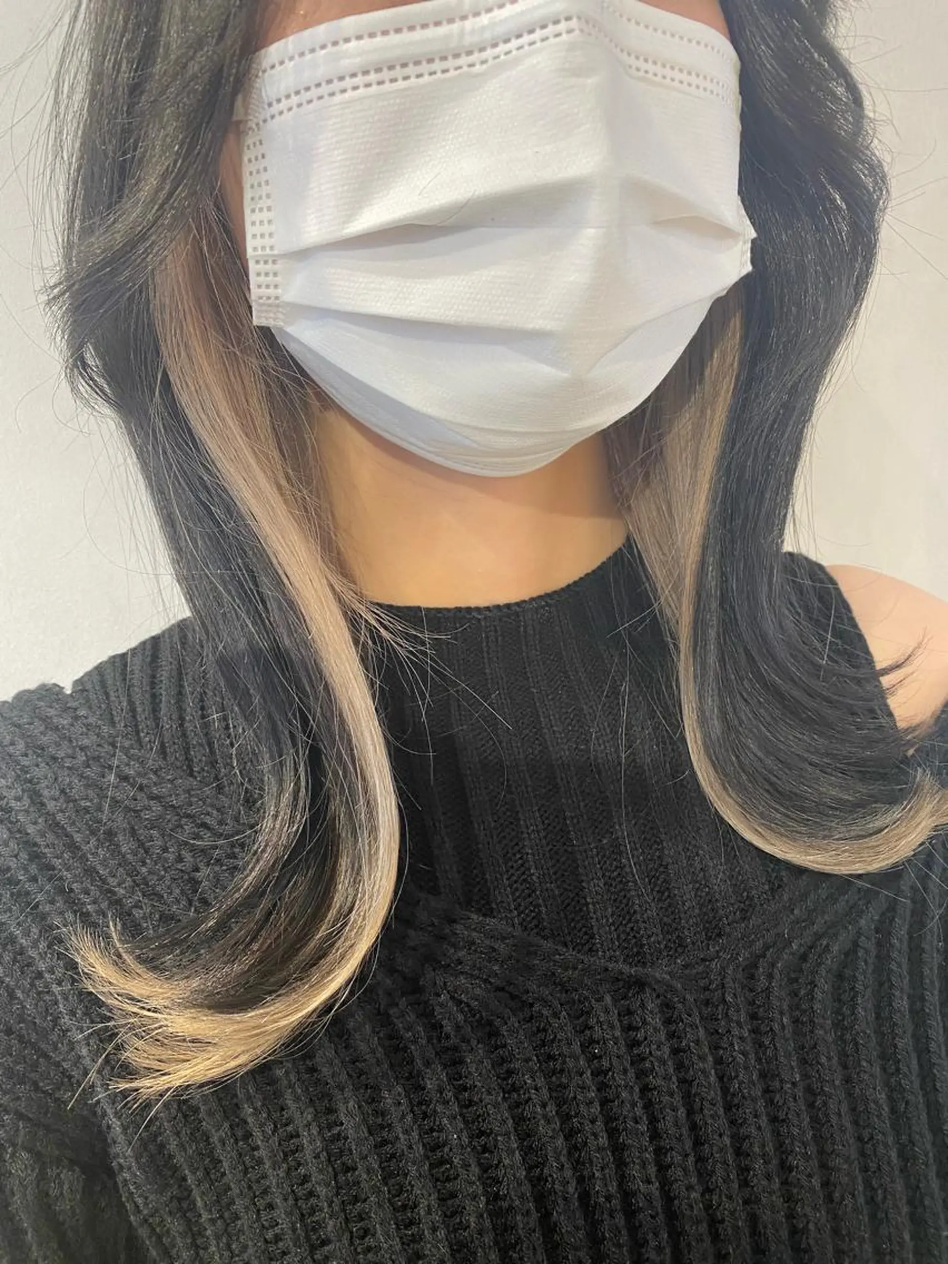 ミディアム カラー ベージュカラー インナーカラー ホワイトベージュ ピンク/ベージュ /似合わせ/田島百華のヘアスタイル