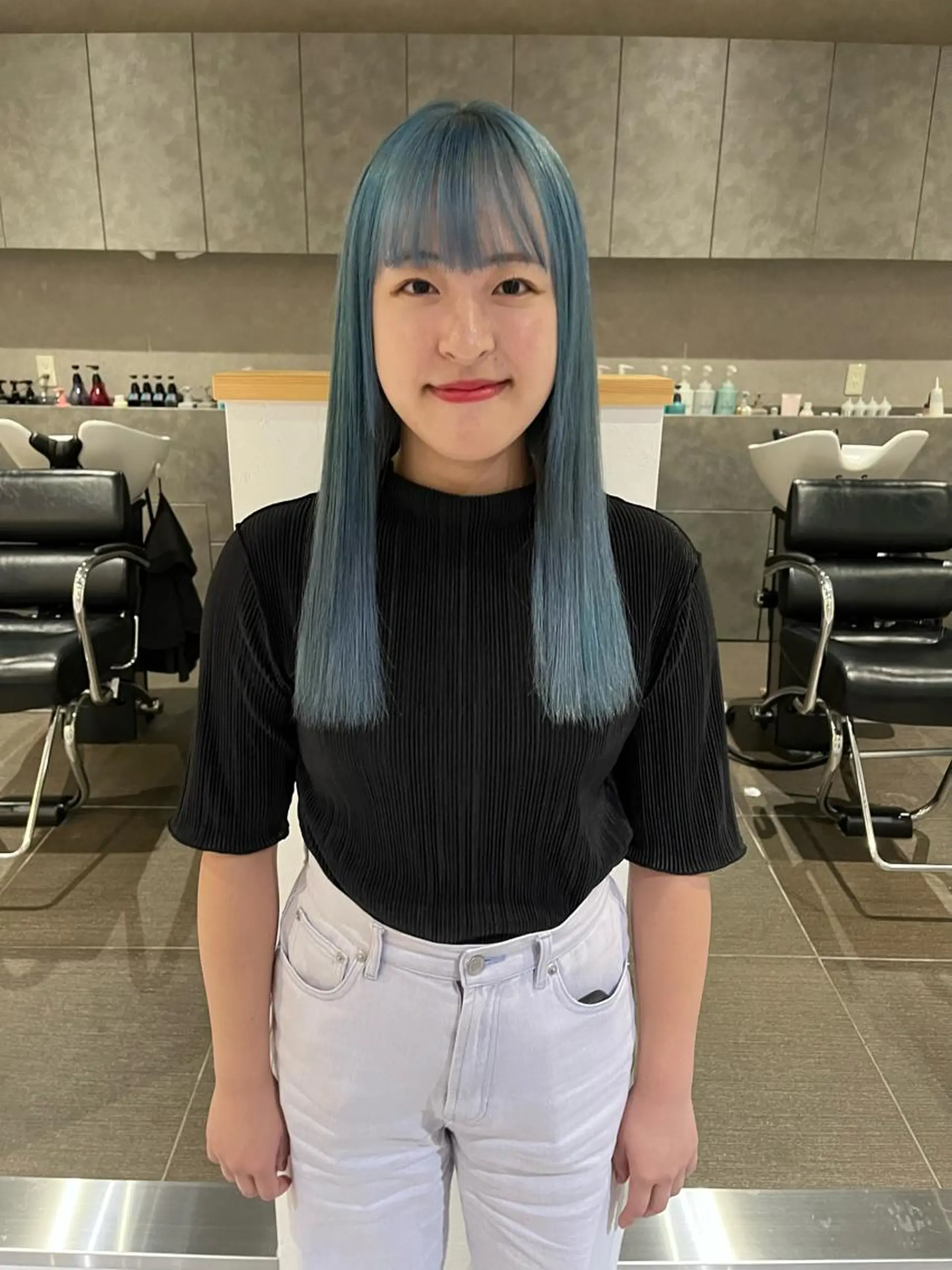 ロング カラー ブルーカラー 透明感カラー ダブルカラー ハイトーンカラー ヘアカラー トリートメント ショート/パーマ/ カラー/FUKOのヘアスタイル