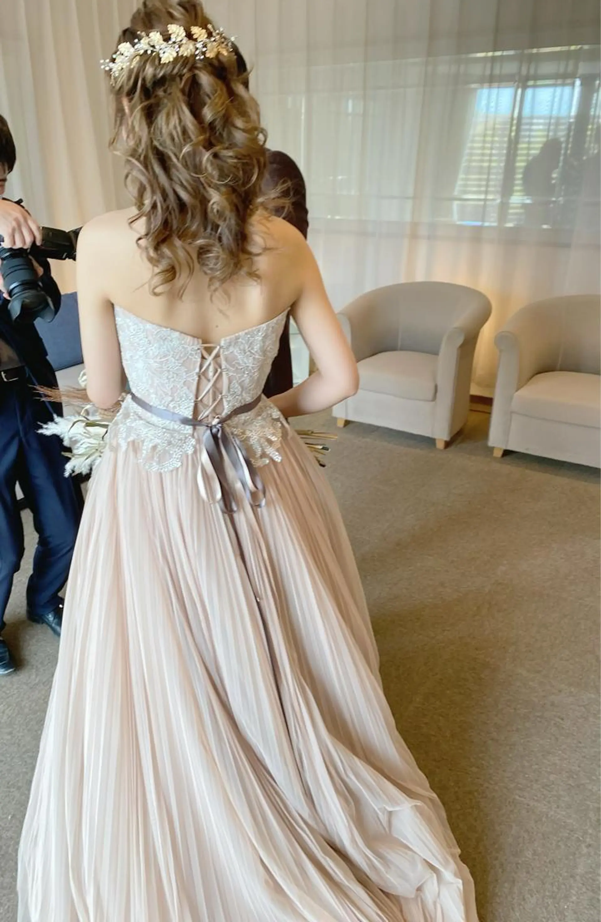 セミロング ヘアアレンジ ハーフアップ ヘアセット GRANLUSSO 〜グランルッソ駅前店所属・木口 嘉美のヘアスタイル