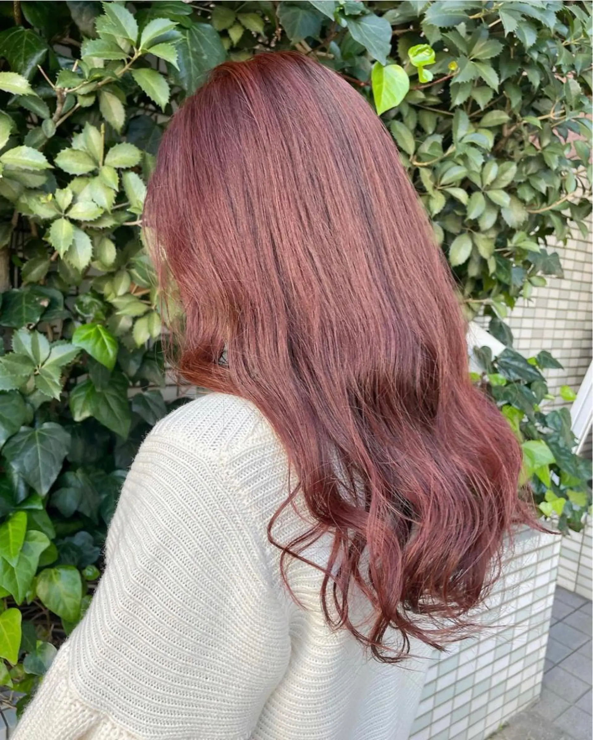 ミディアム カラー ブラウンカラー ピンクカラー ピンクブラウン カワシマ セイカのヘアスタイル