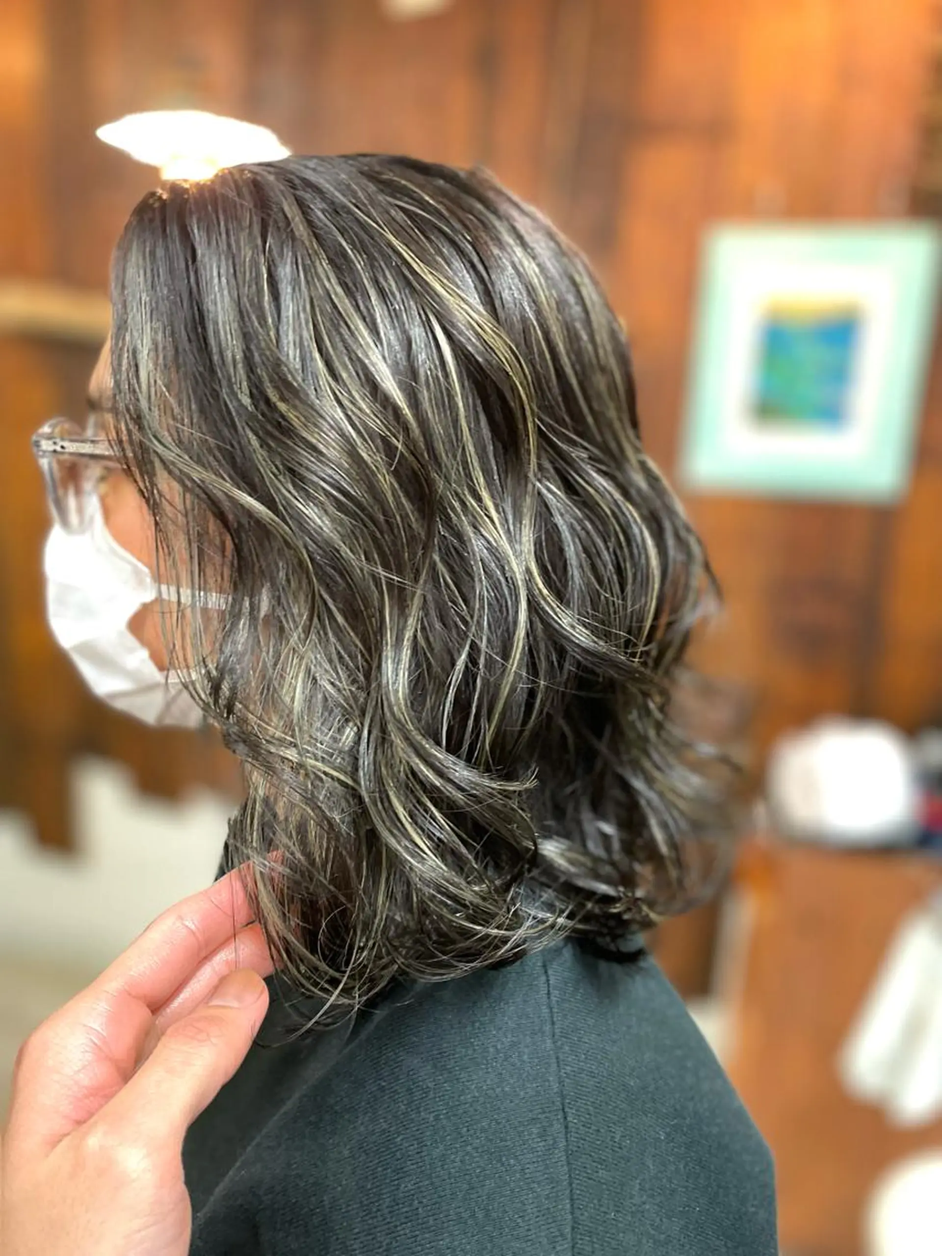 ミディアム カラー パーマ 【髪質改善】タケウチ 【手で乾かすだけ】のヘアスタイル