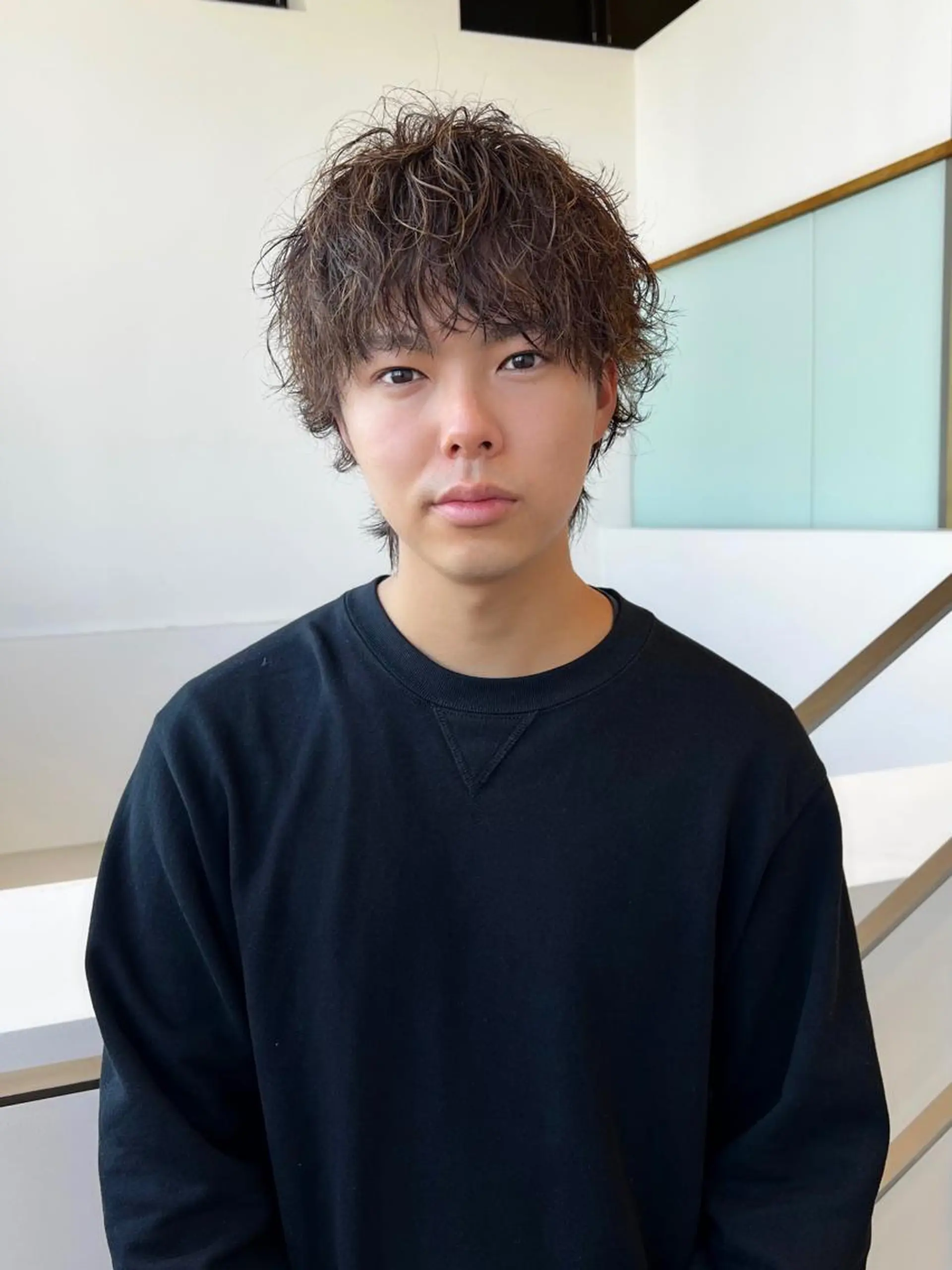 パーマ メンズ メンズパーマ ツイストスパイラルパーマ スパイラルパーマ カット パーマ Qin shaire salon 原宿verno店所属・【センターパート】 ETO／江藤翼の眉毛・アイブロウイメージ