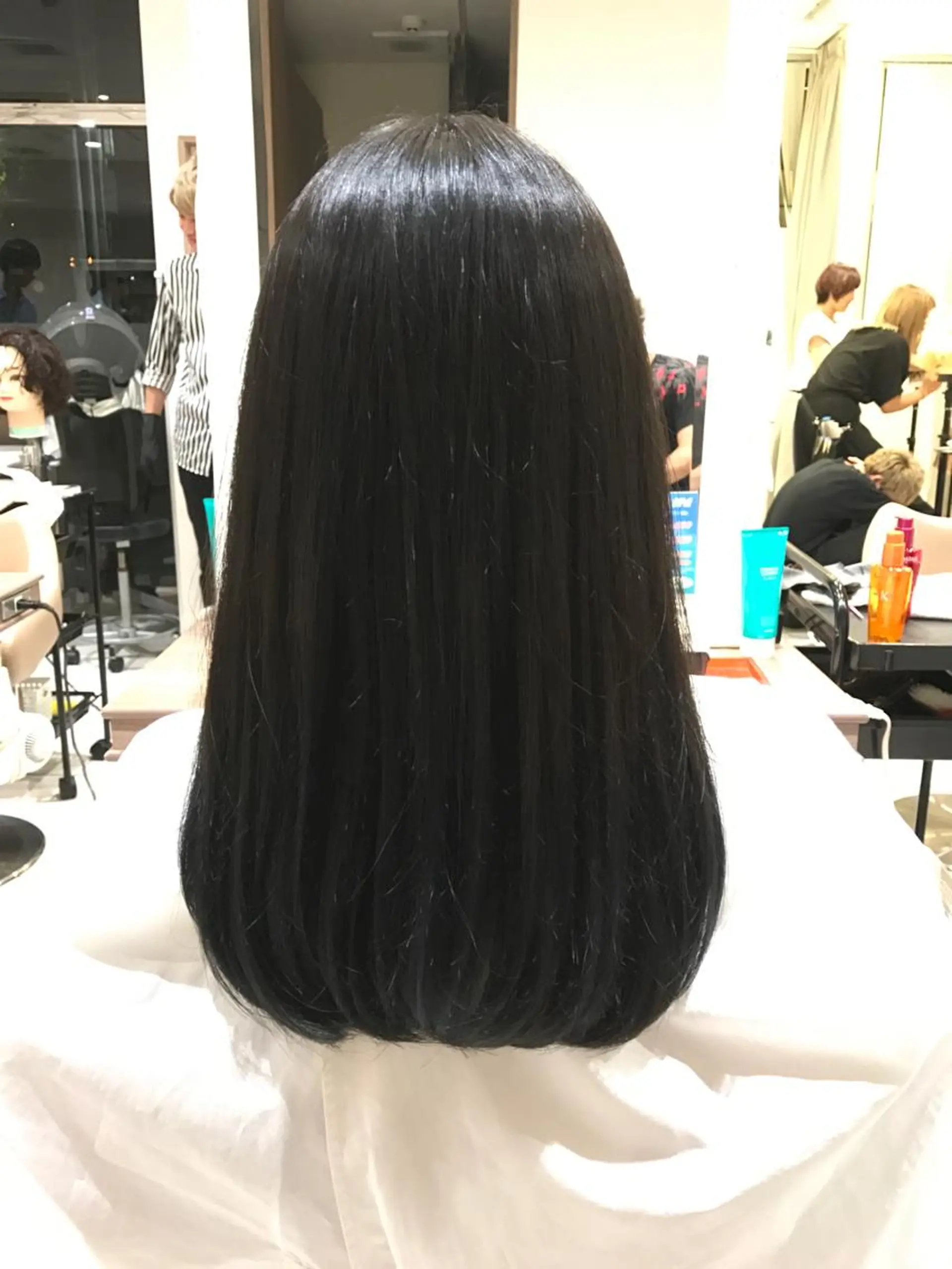 セミロング カラー アッシュ ブルーカラー ブルーアッシュ 透明感カラー 【メンズ縮毛矯正】 田中秀斗のヘアスタイル