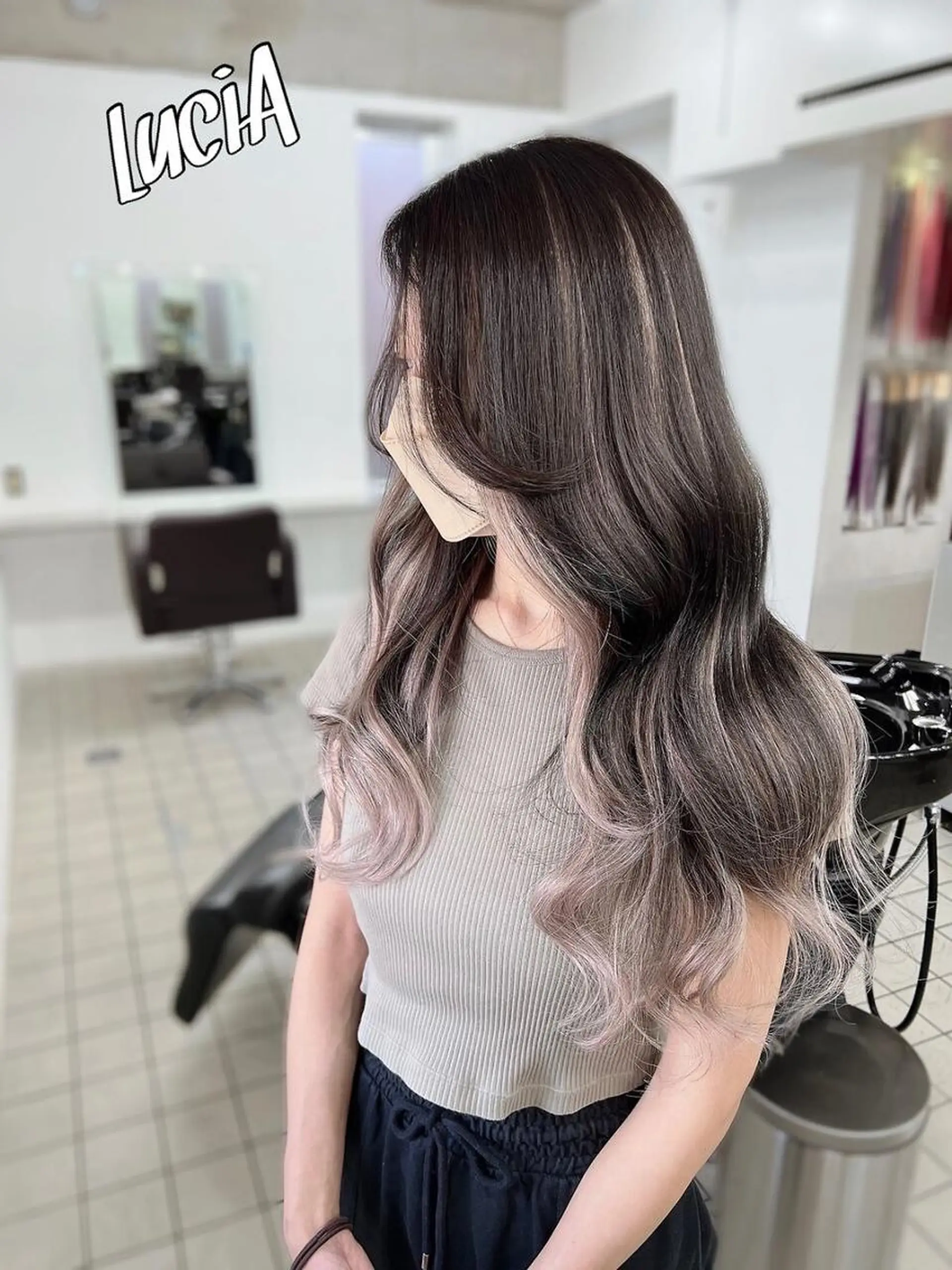 カラー ヘアアレンジ ロング LuciA/エクステ カラーのヘアスタイル