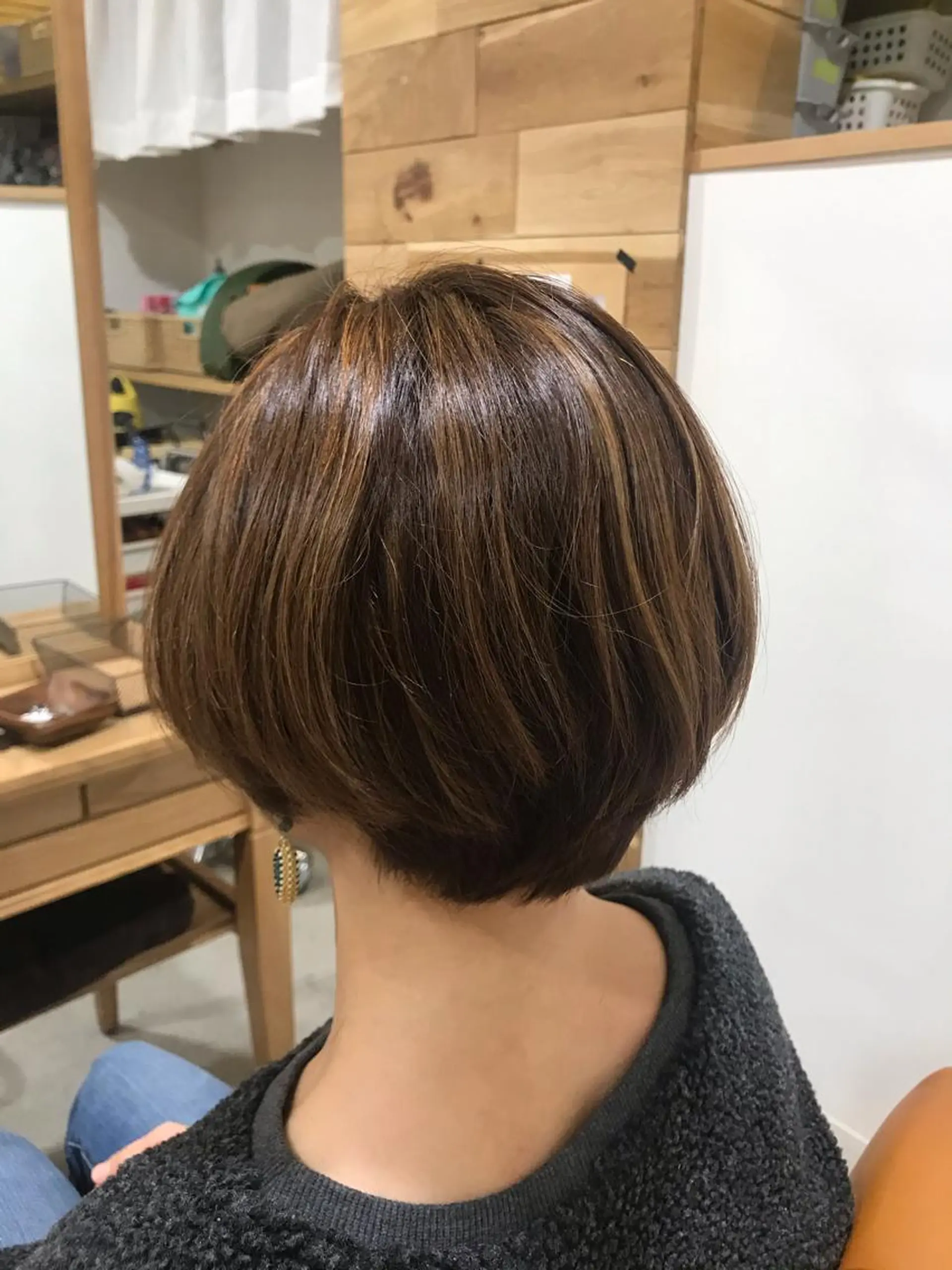 ショート カラー 暖色カラー🍊 ボブ🌿顔周りcutのヘアスタイル