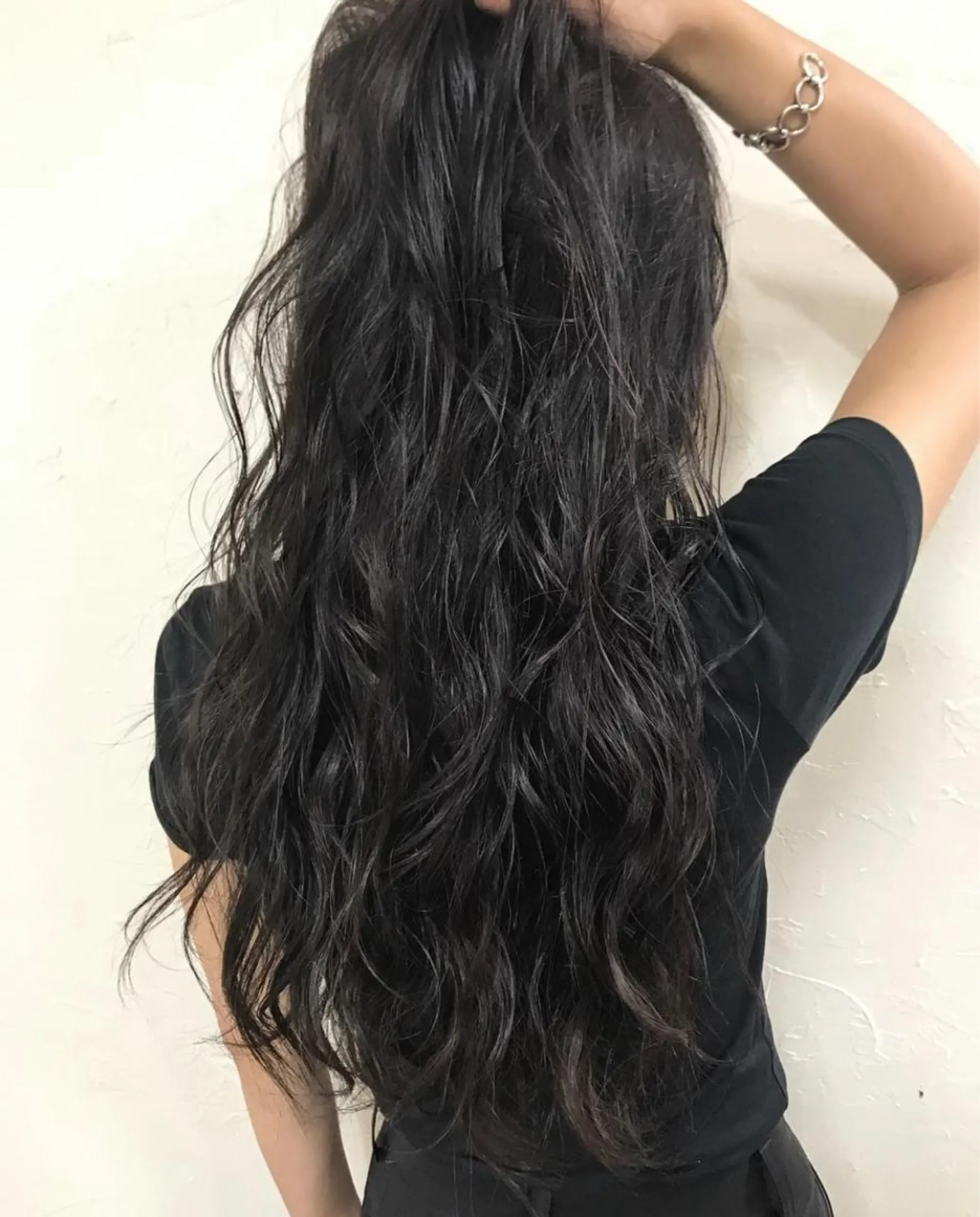 ロング カラー ダークグレー 深沢 秀のヘアスタイル