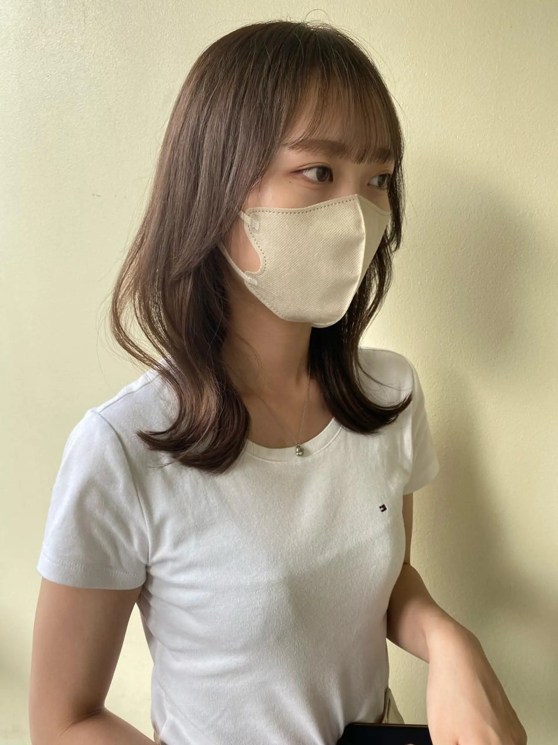 セミロング くびれヘア ヘアカラー 韓国ヘア🇰🇷 SAYAのヘアスタイル