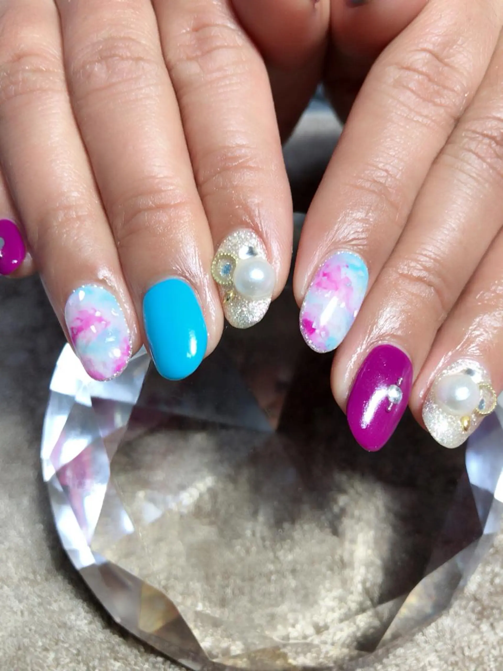 ネイル アートネイル シンプルネイル ストーンネイル ネイル/耳つぼ /新ホワイトニングのネイルデザイン