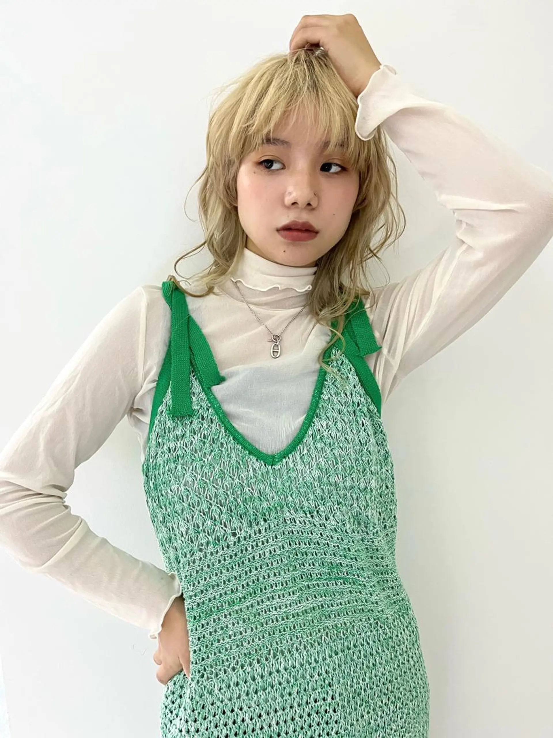 セミロング カラー ブリーチ 抜きっぱなしブロンド ブロンド ヘアカラー トリートメント 🩷ハイトーン透明感 レイヤー🩷ユリカのヘアスタイル