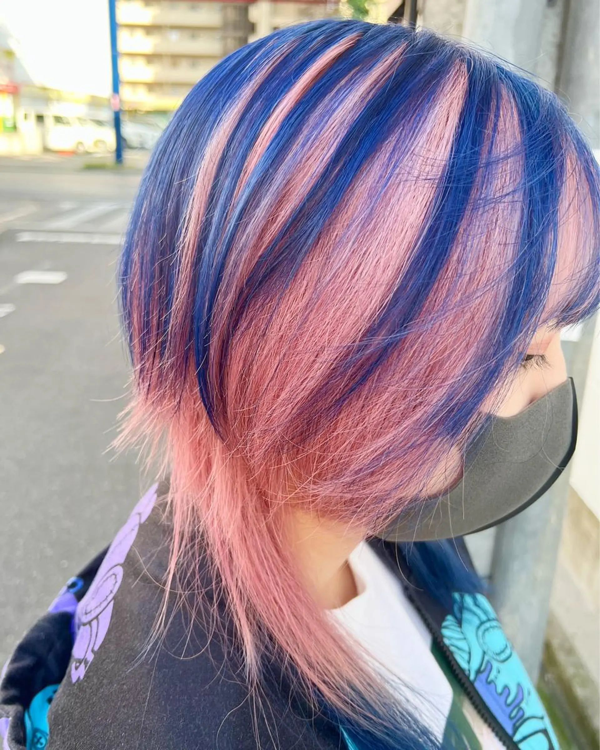 カラー ブルーカラー ピンクカラー ヘアカラー まさき✂︎ブリーチ／ デザインカラーのヘアスタイル