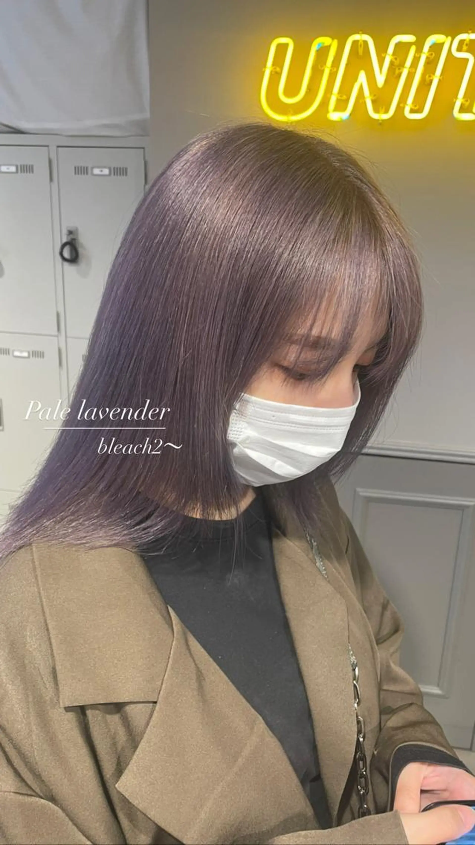 セミロング カラー ベージュカラー ブリーチ ホワイトベージュ 髪質改善 ヘアカラー トリートメント ヘッドスパ ヘアセット 表参道ハッシュカット レイヤー/リノンのヘアスタイル