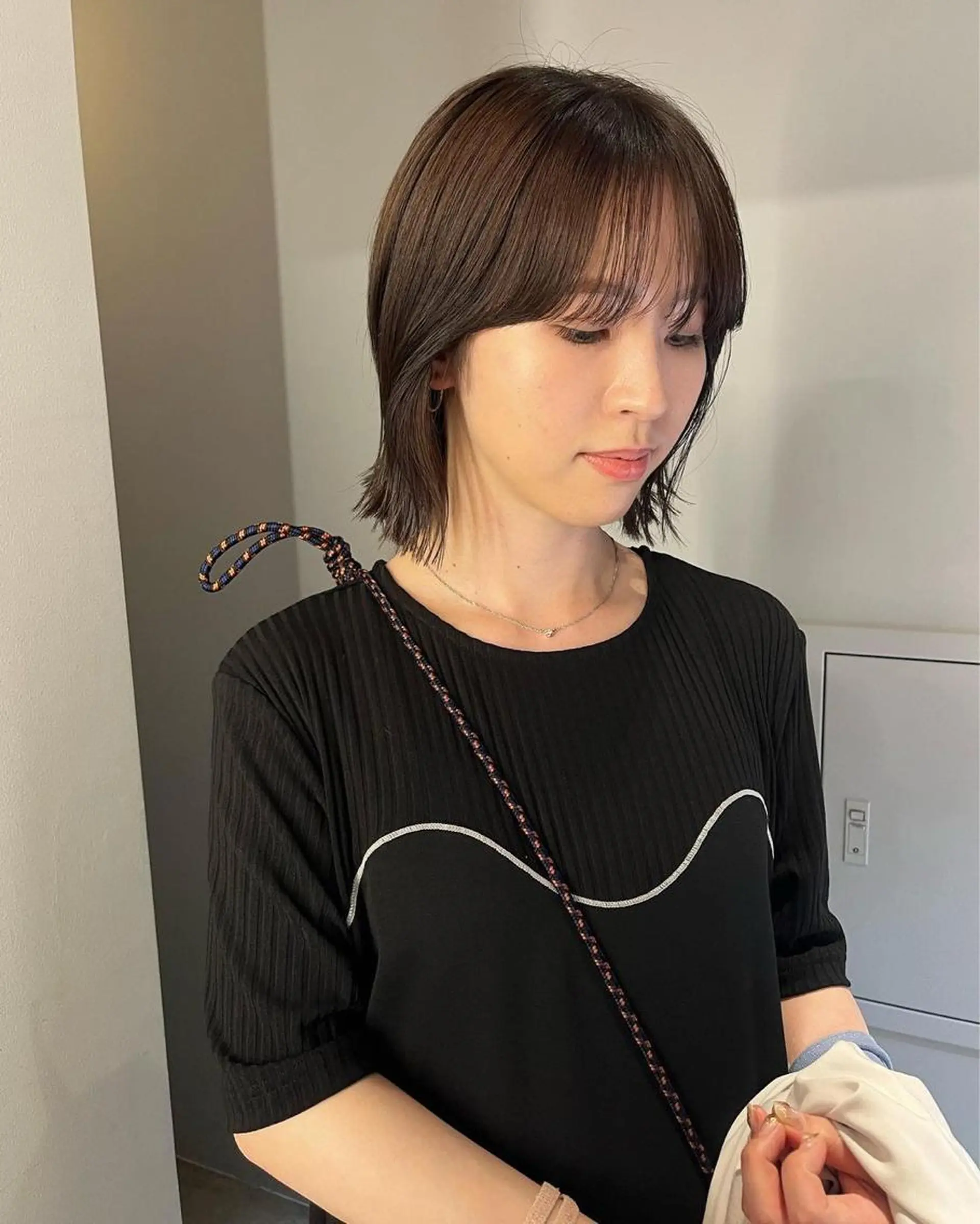 ミディアム カラー ベージュカラー オリーブベージュ 🌿ボブ パーマ高橋啓太🌿のヘアスタイル