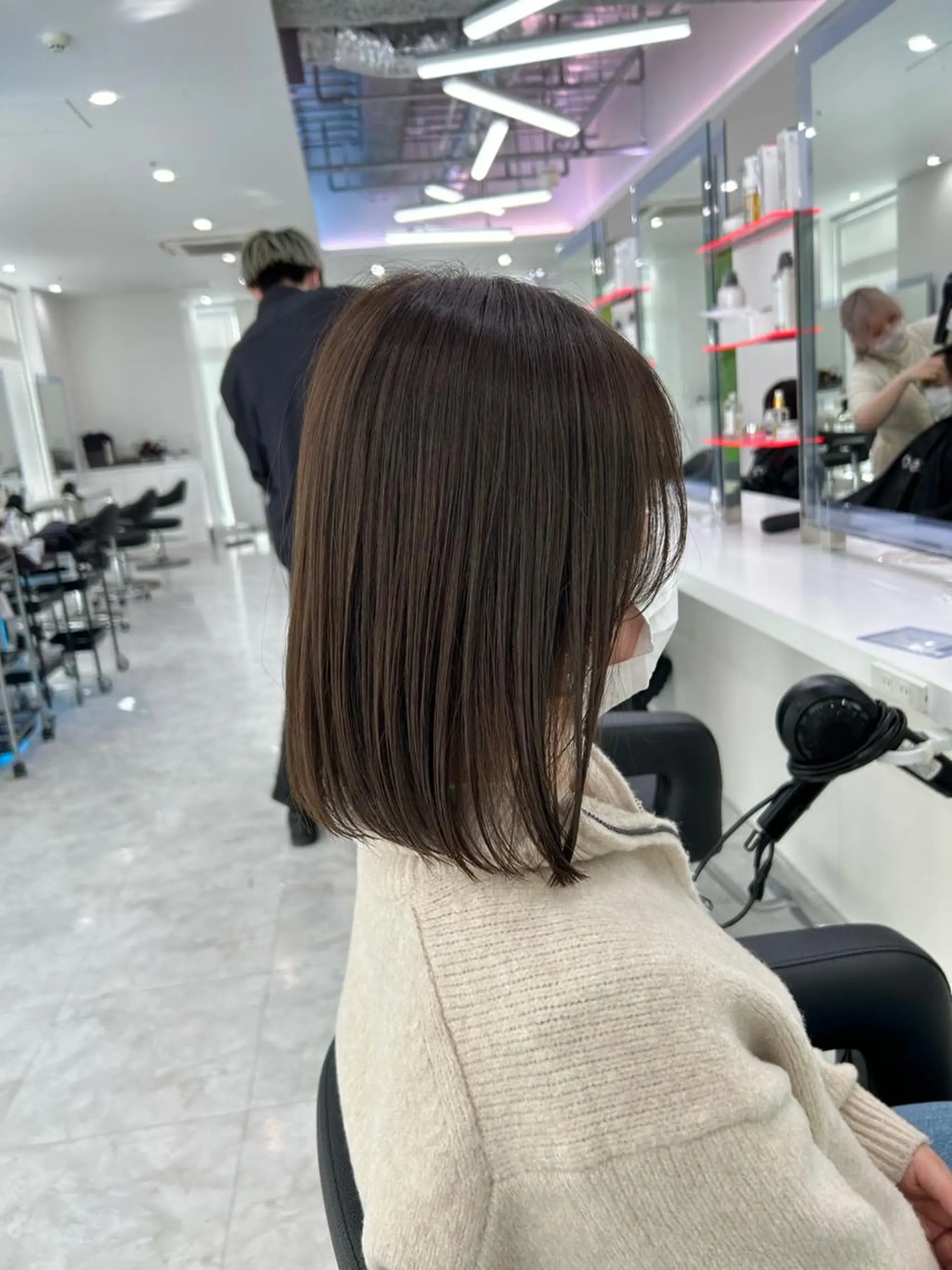 ミディアム ボブ 顔周りカット 髪質改善 トリートメント 韓流メンズカット パーマ/KOTAのヘアスタイル