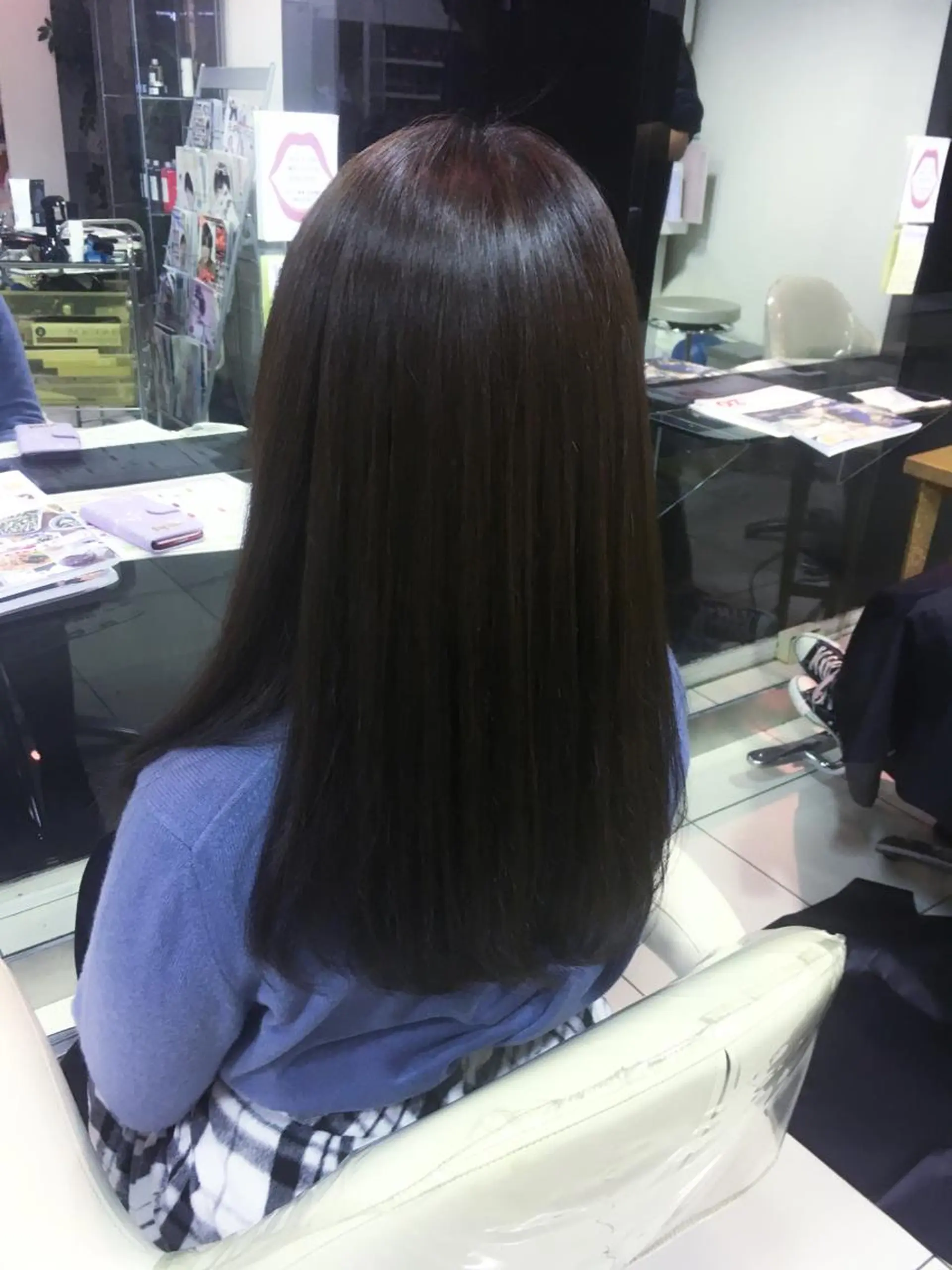 ロング カラー ブラウンカラー チョコレートブラウン miyu 美髪縮毛矯正𓂃꙳⋆のヘアスタイル