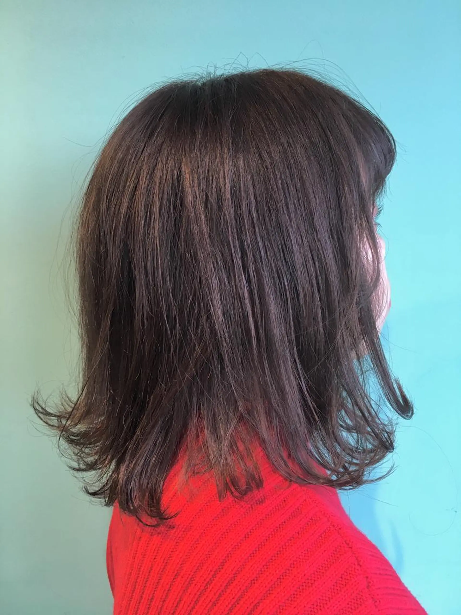 ミディアム カラー パーマ アッシュ パープルカラー パープルアッシュ さかい なつみのヘアスタイル