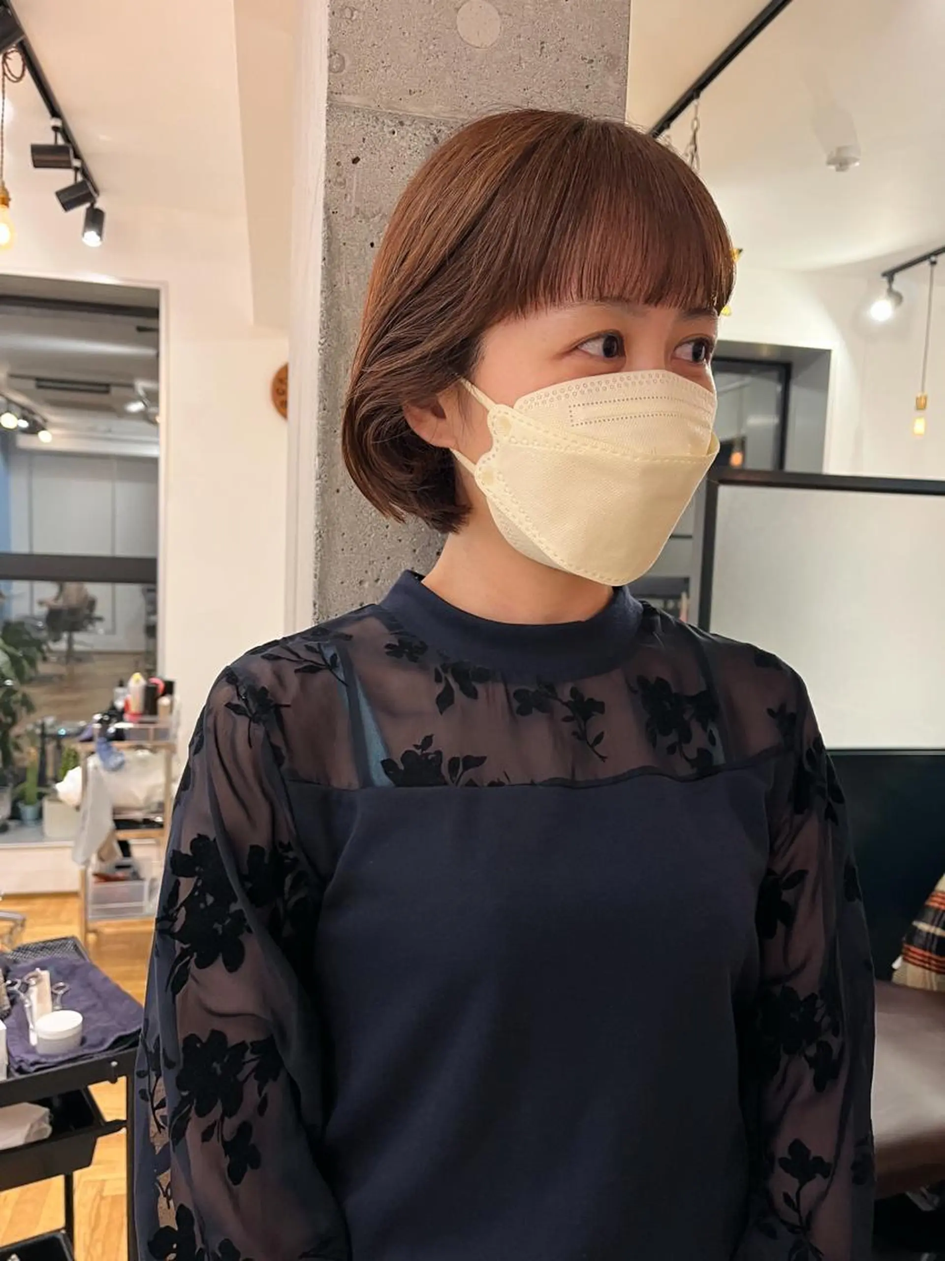 ショート ボブ 暖色/パーマ 🌼クニトウメイのヘアスタイル